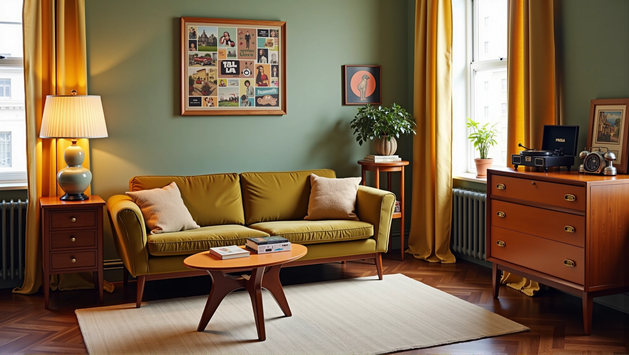 Retro Modern Mid-Century Artistic Dwelling Living room 10