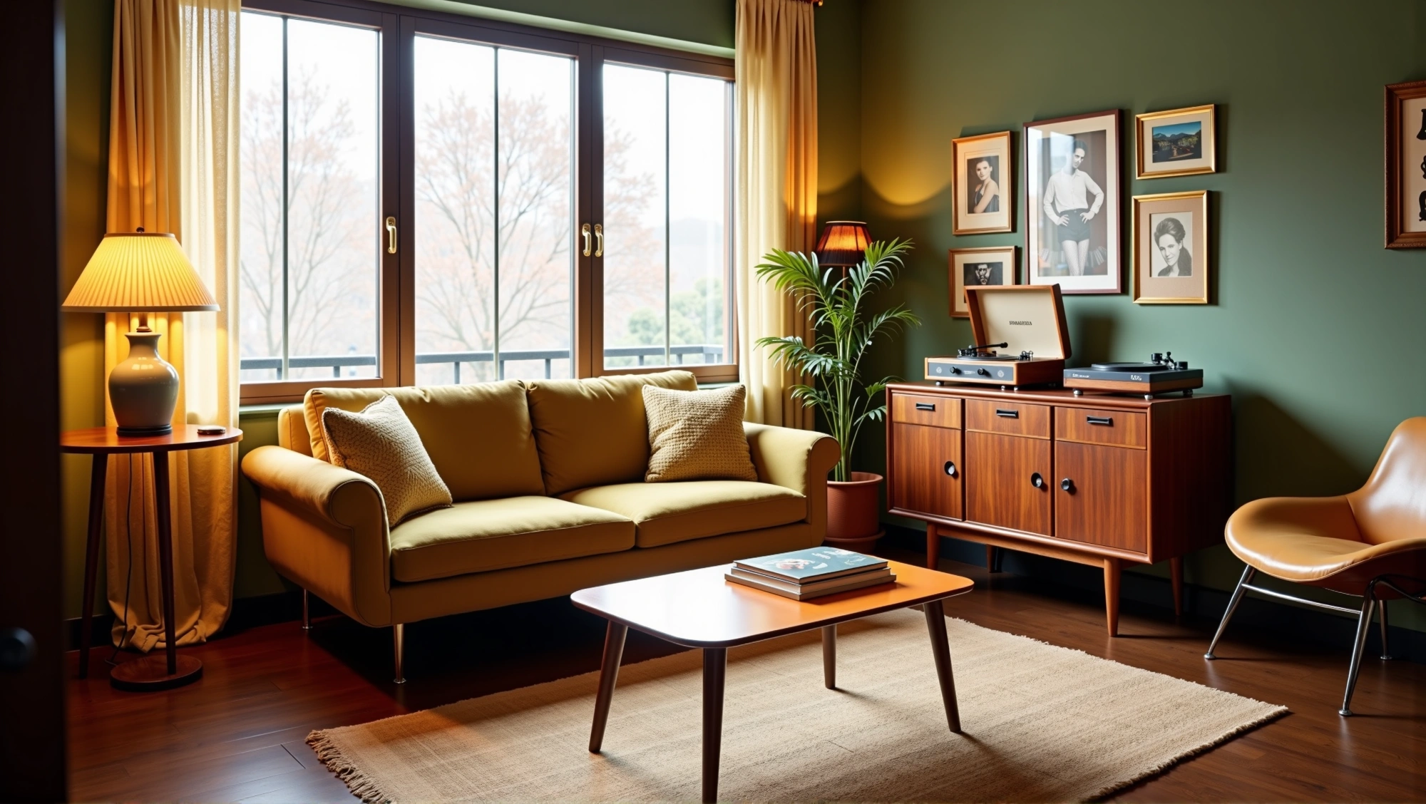 Retro Modern Mid-Century Artistic Dwelling Living room 6