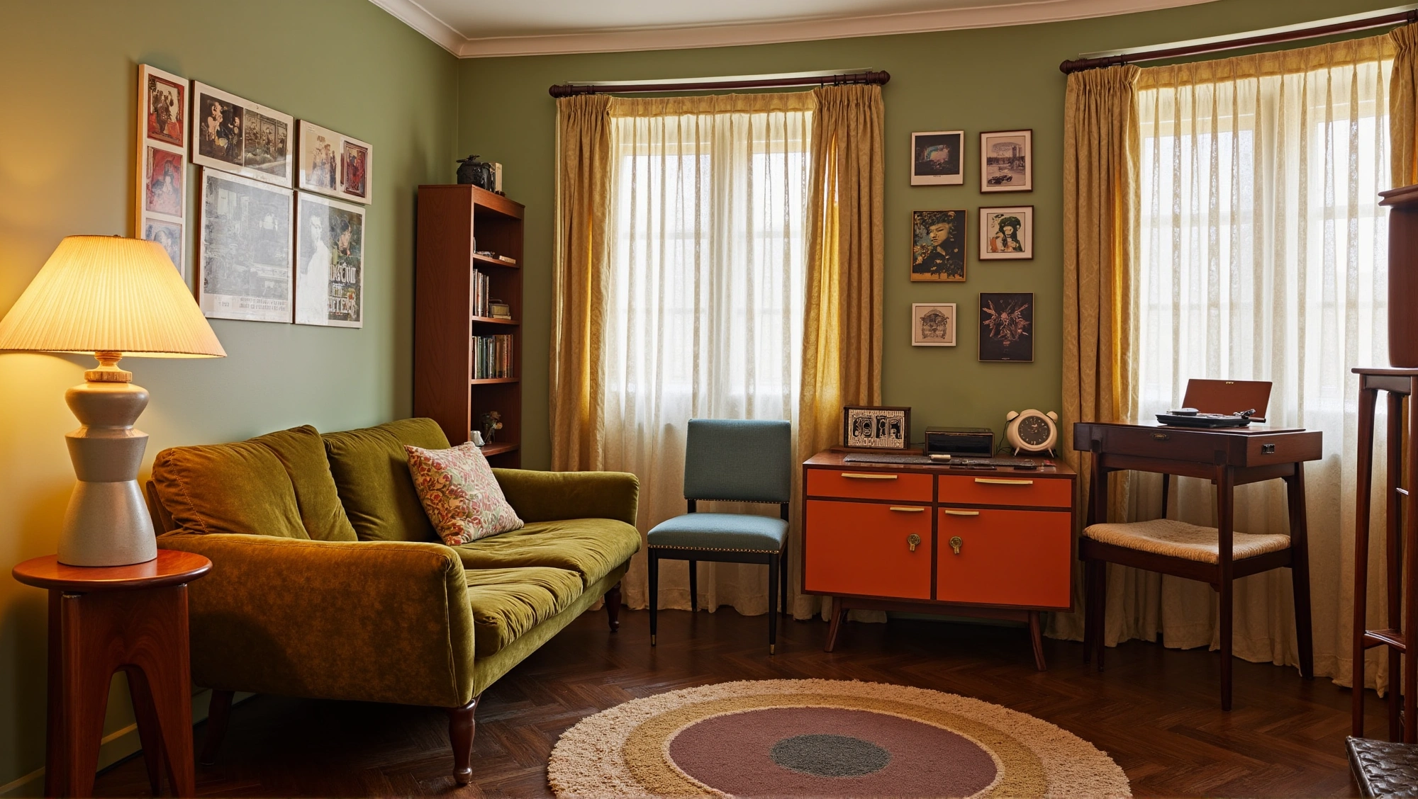 Retro Modern Mid-Century Artistic Dwelling Living room 7