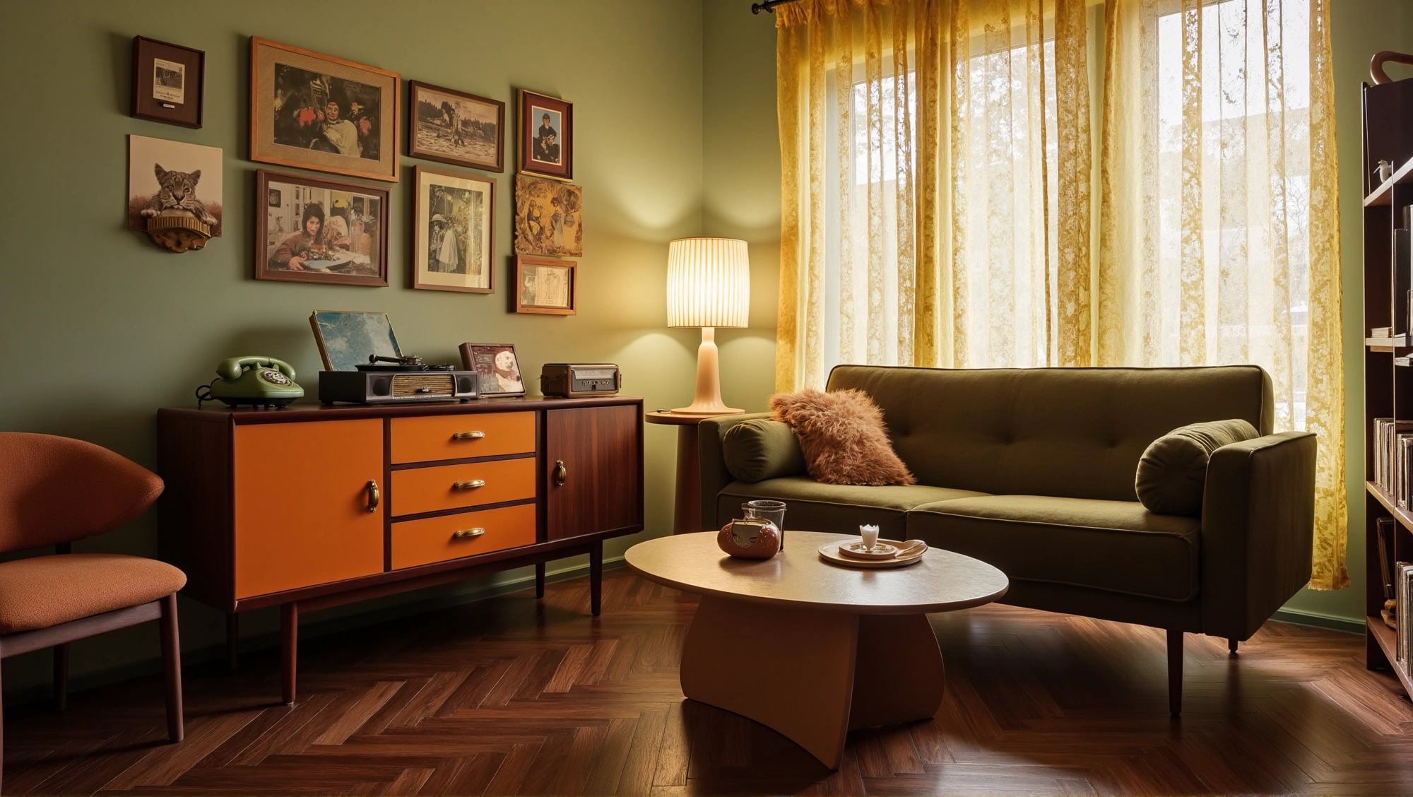 Retro Modern Mid-Century Artistic Dwelling Living room 4