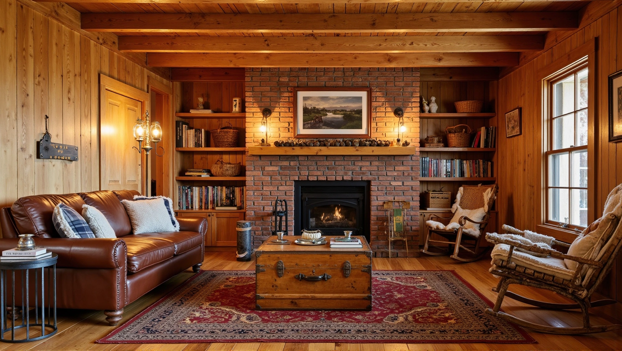 Vintage Log Cabin Style Living Room Living room 3