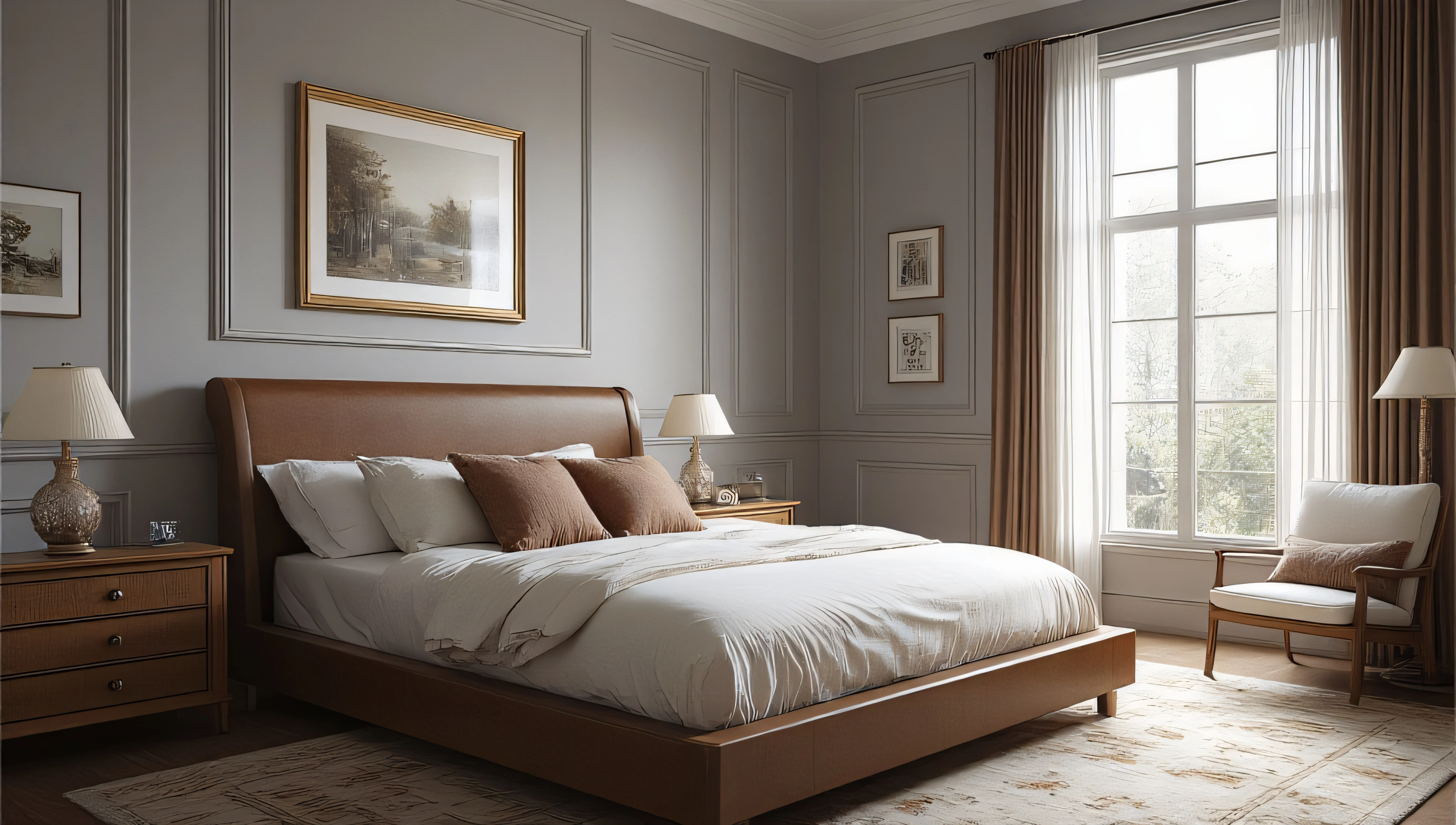 Classic Elegant American Retro Bedroom Bedroom 1