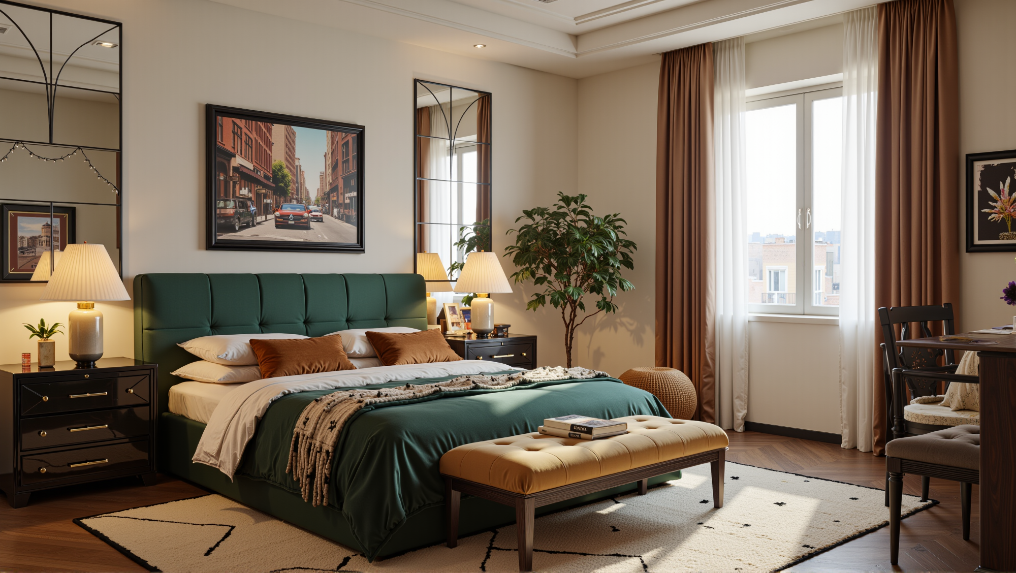 Elegant Luxury of Emerald Velvet Bedroom Bedroom 1