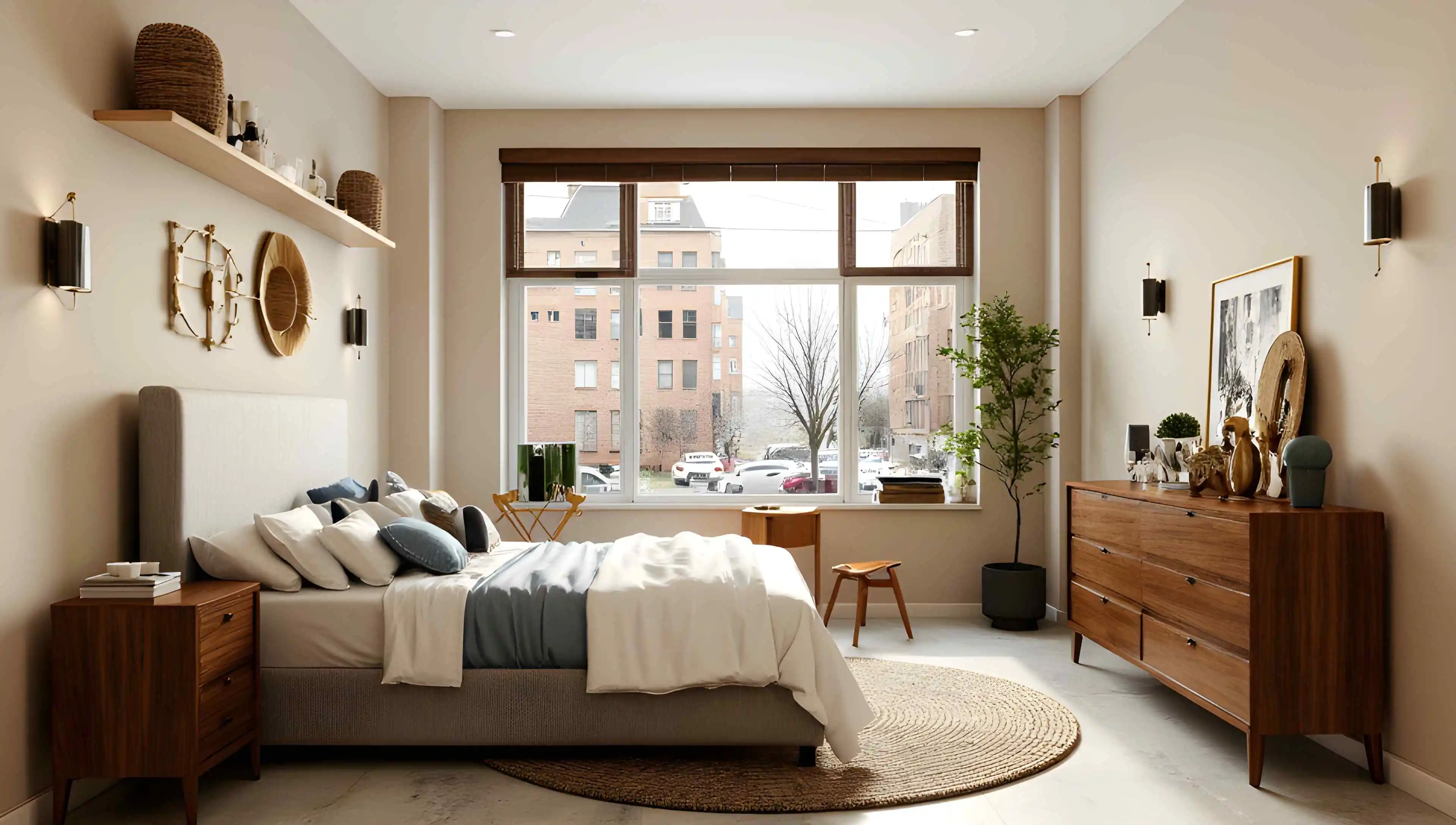 Interweaving Modern Minimalism and Retro Texture bedroom