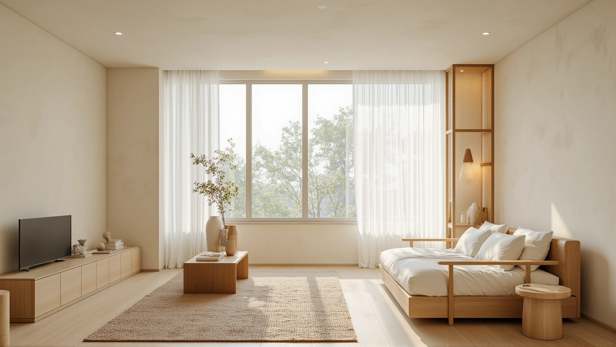Japanese Simple Residence: Elegance and Nature Living room 12