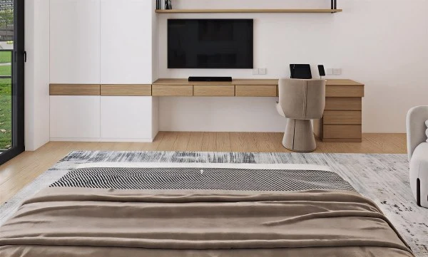 Contemporary Open-Concept Living and Dining Space bedroom