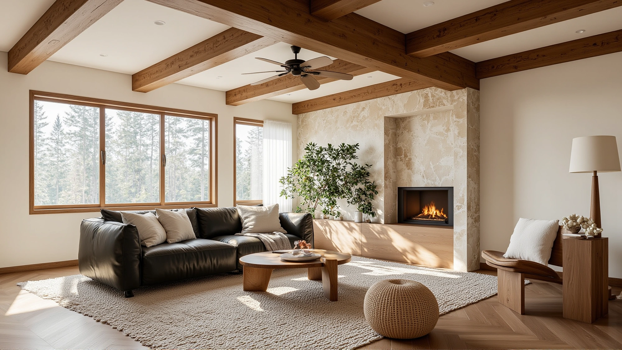 Contemporary Mountain Lodge Living Room Living room 3