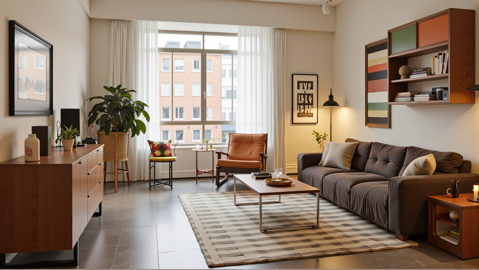 Spatial Resonance of Wooden Warmth and Colors Living room 3