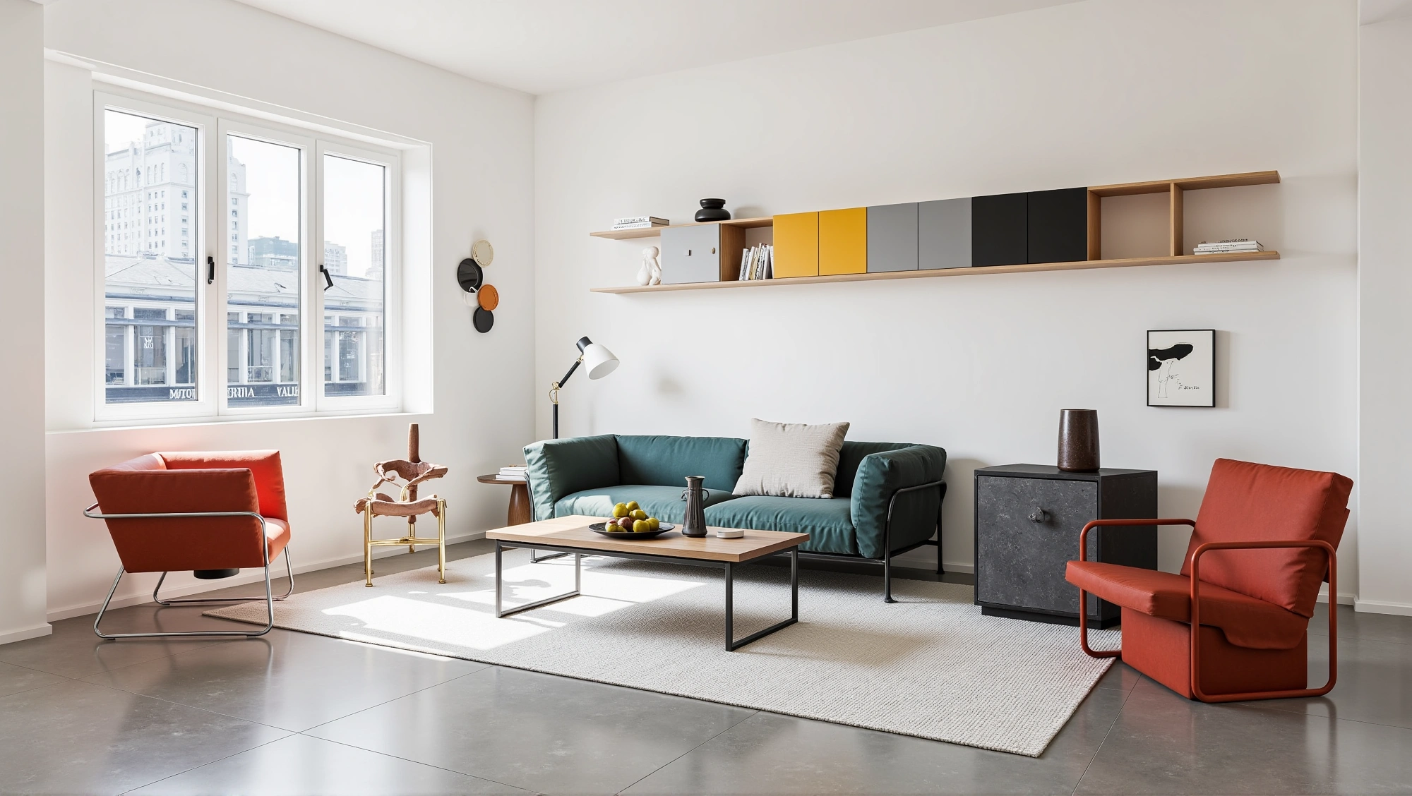 Modern Colorist Residence Living room 1