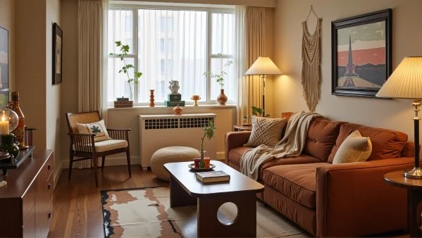 Vintage Warm Living Room: Narrative of Years living-room