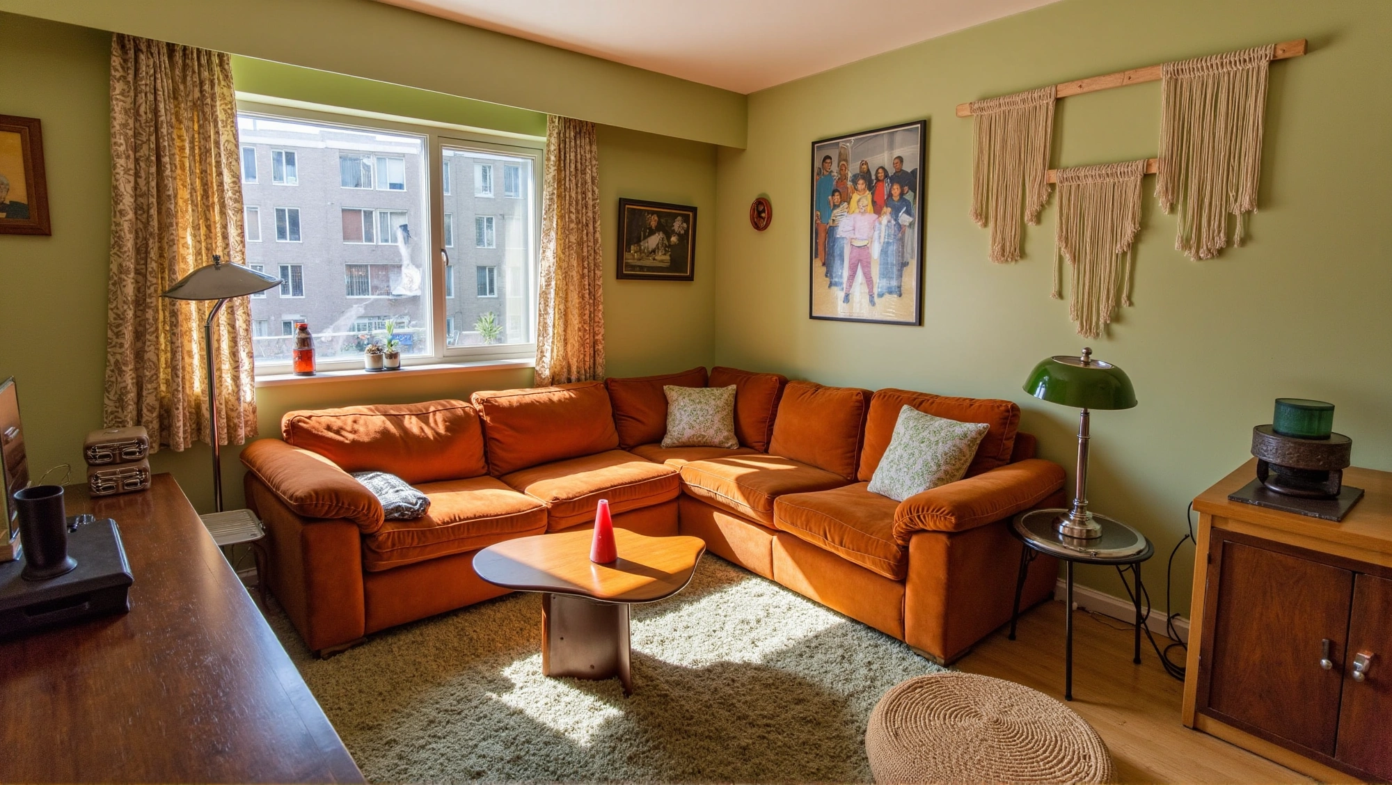 Years of Warmth in Brown and Green Plants Living room 2