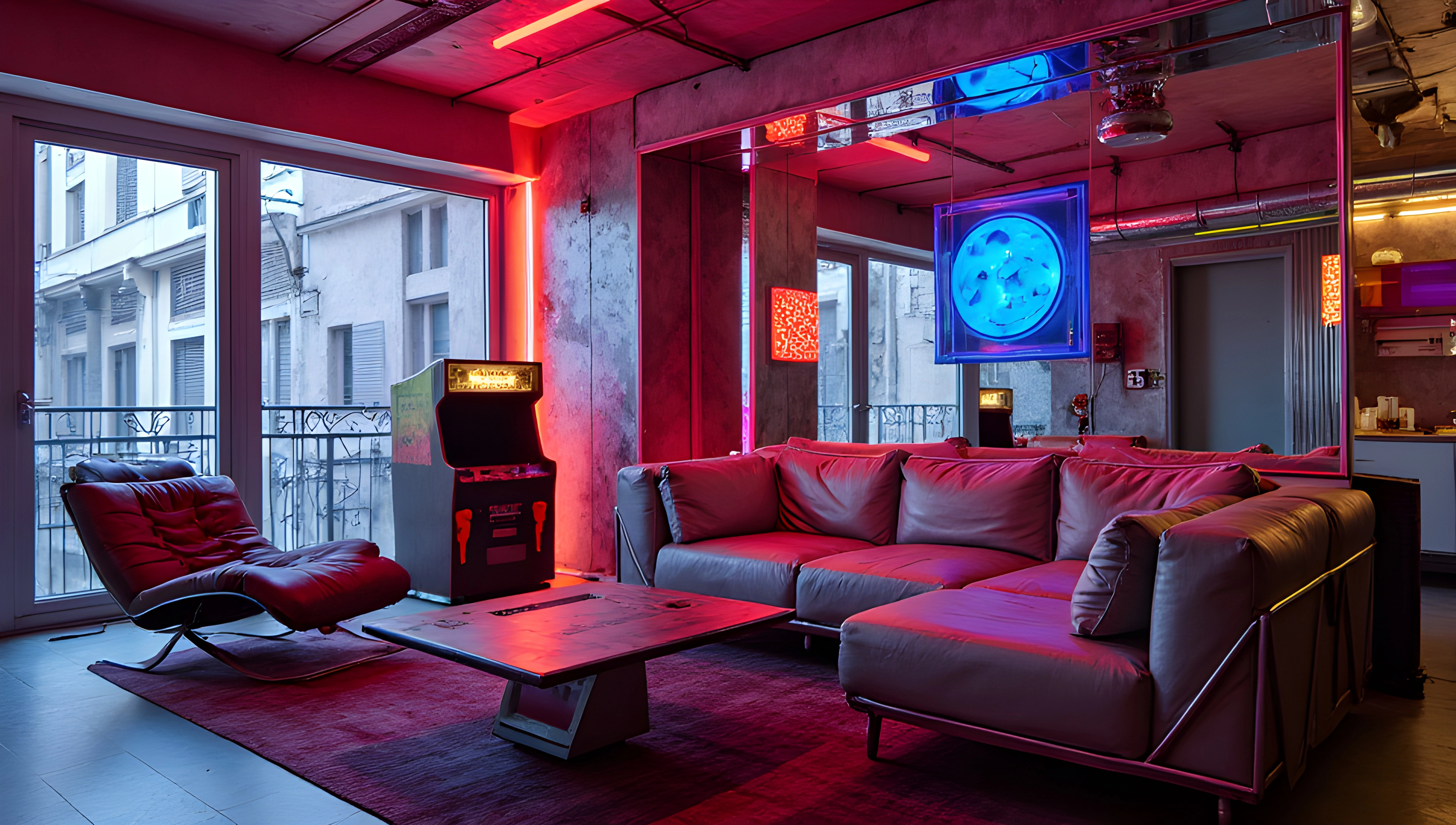 Cyber Neon Secret Realm Living room 1