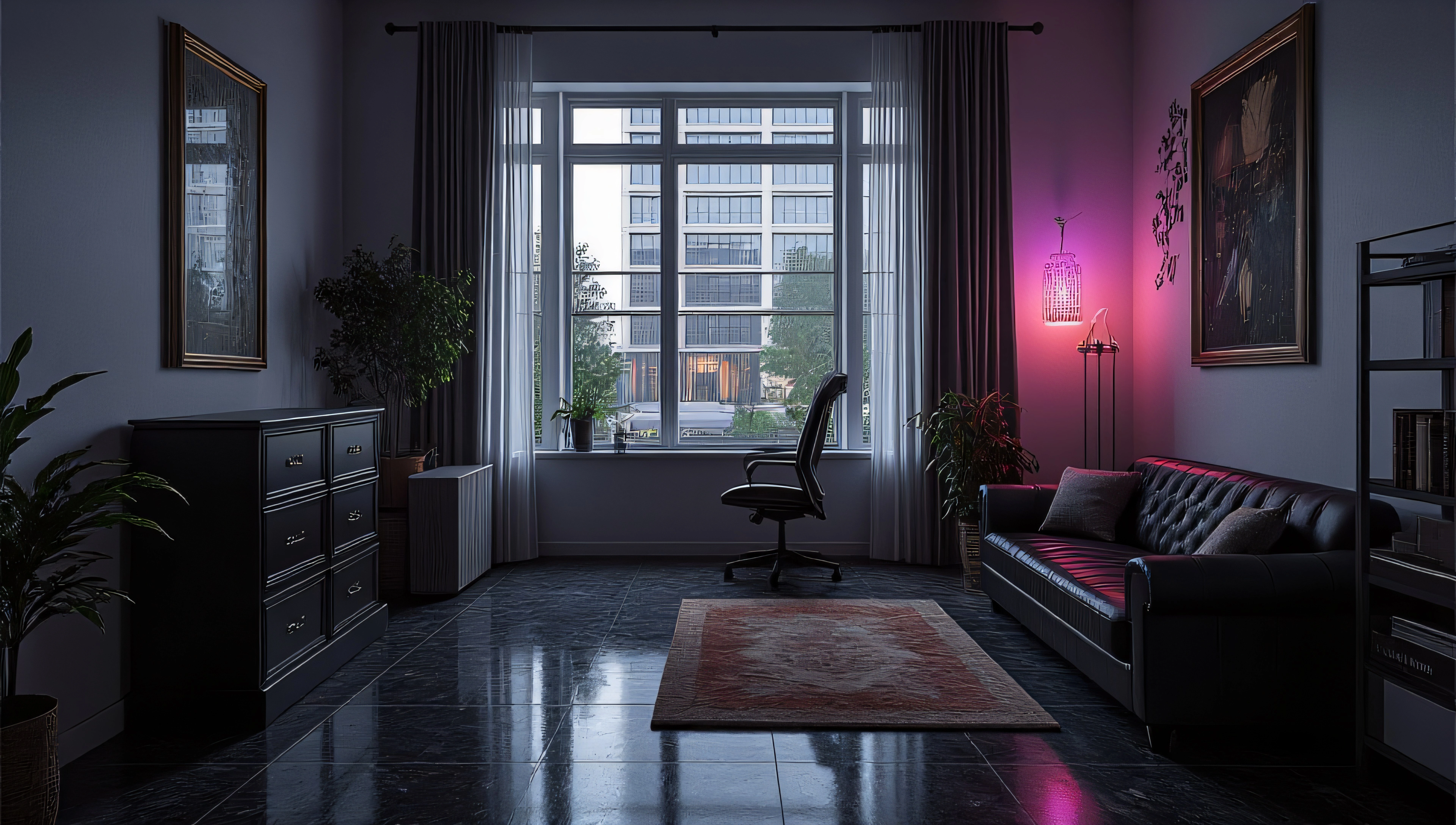 Dark Fusion of Futurism and Coolness Living room 1