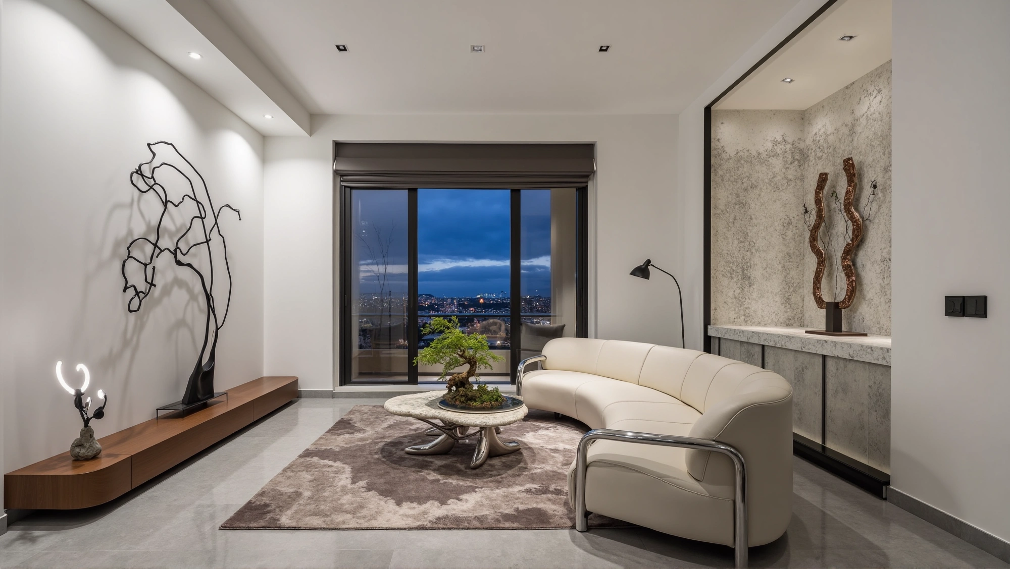 Elegance and Restraint Under Urban Skylines Living room 2