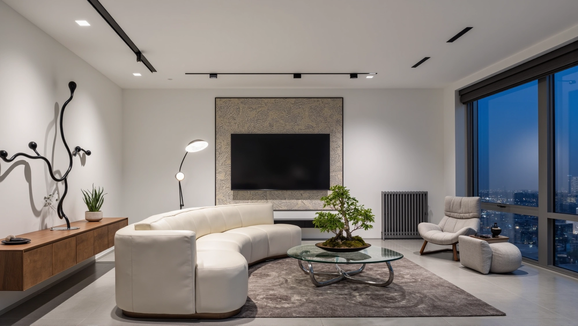 Elegance and Restraint Under Urban Skylines Living room 3