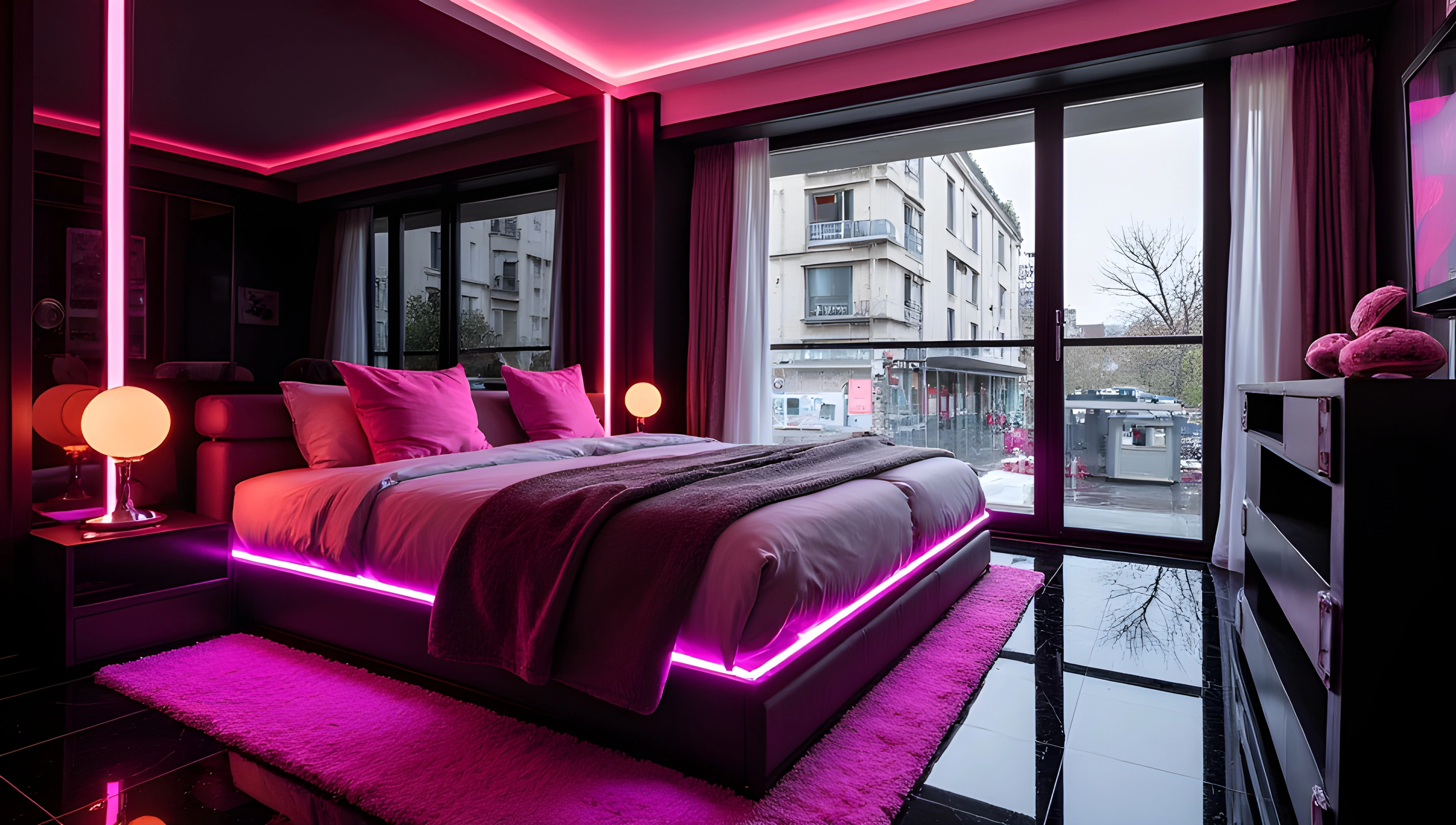 Pink-Purple Neon Bedroom Bedroom 2