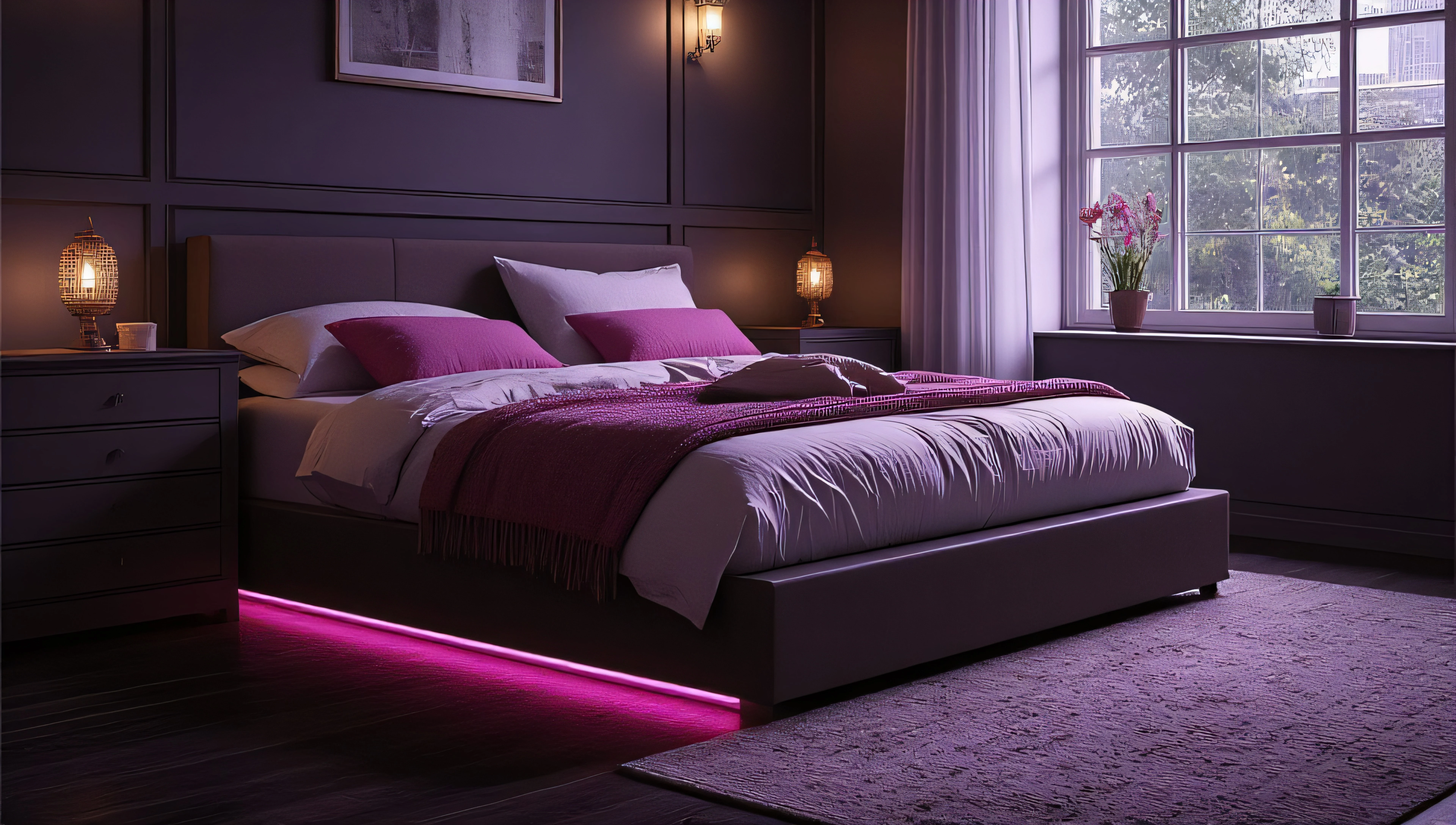 Pink-Purple Neon Bedroom Bedroom 4