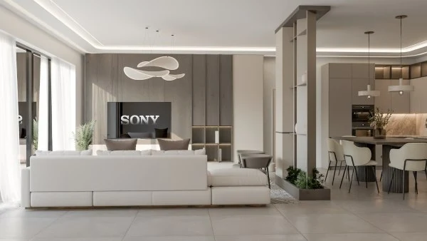 Modern Open-Concept Living & Dining Space living-room