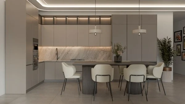 Modern Open-Concept Living & Dining Space dining-room