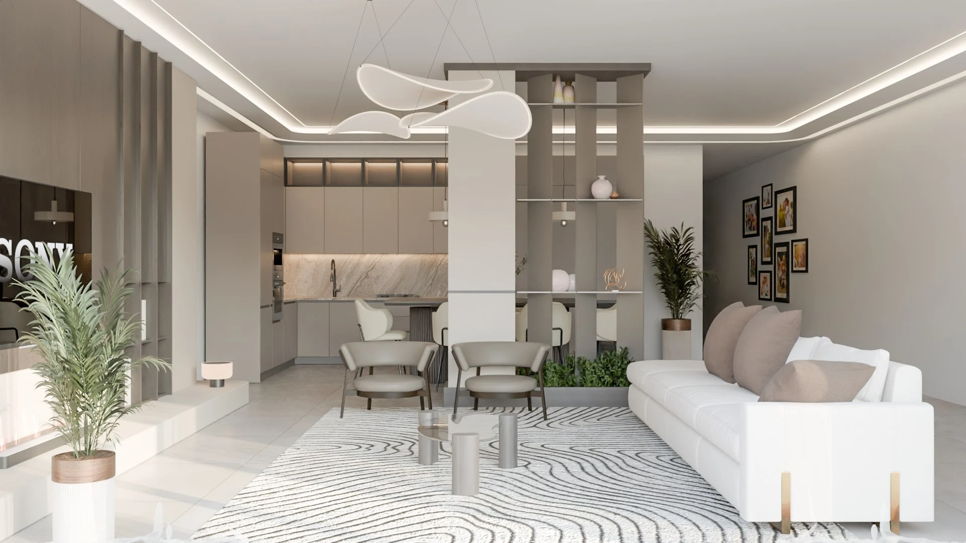 Modern Open-Concept Living & Dining Space Living room 2