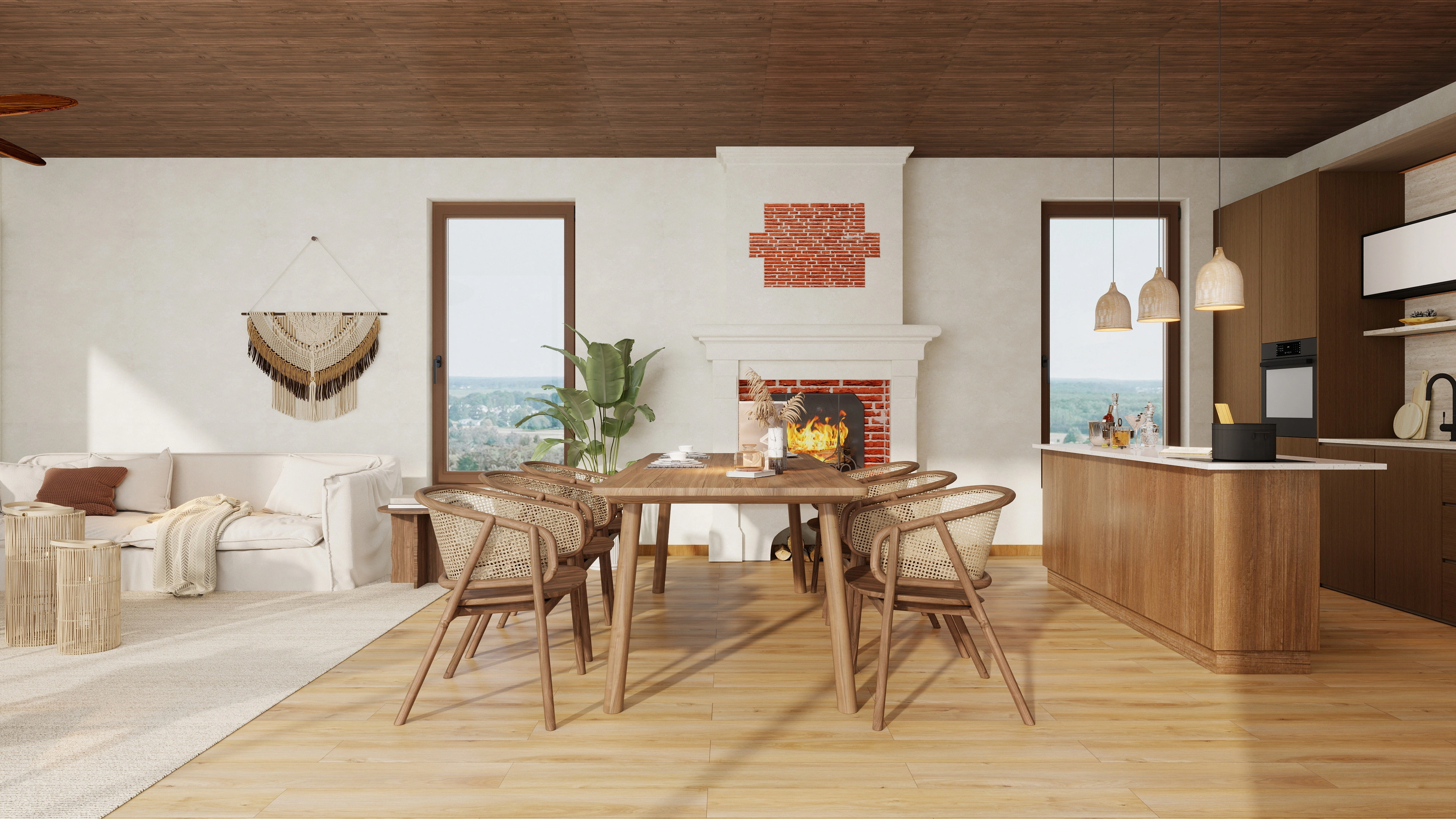 Natural Dwelling, Simple and Warm Home Space