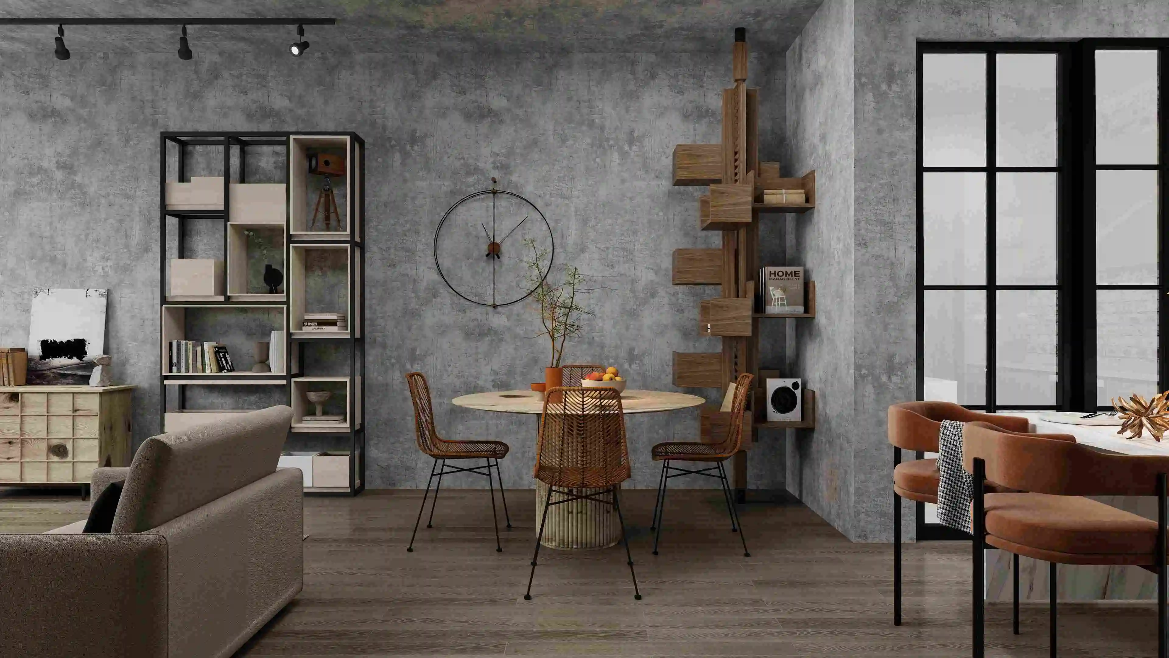 Modern Textured Dwelling with Industrial Style