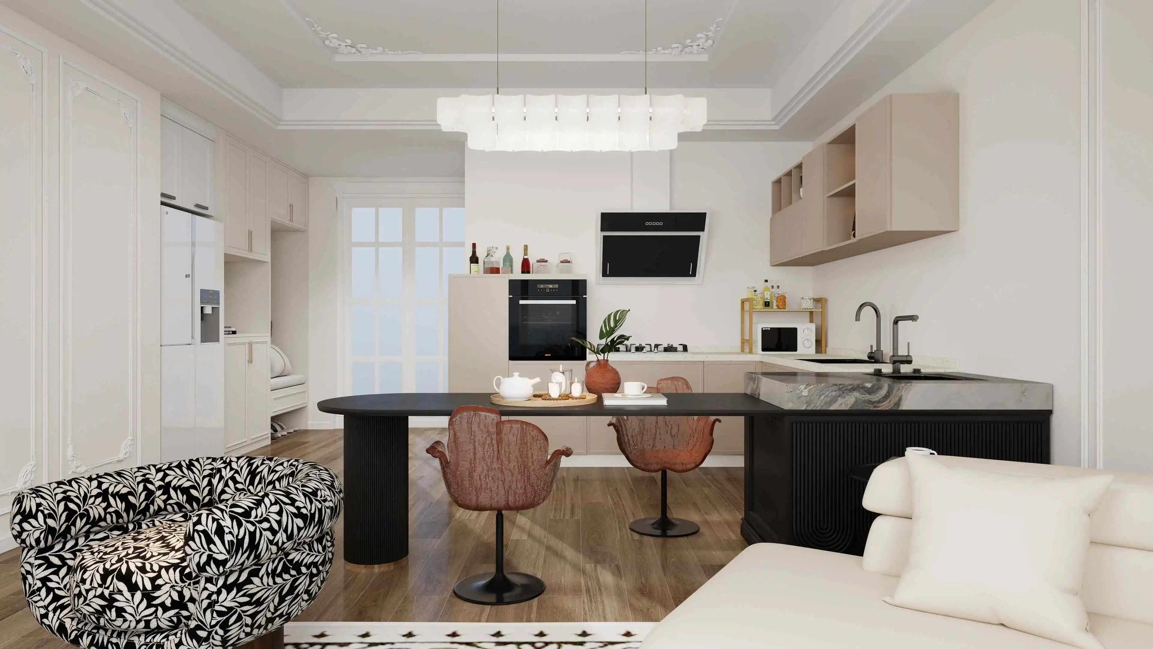  French Style Elegant Artistic Dwelling