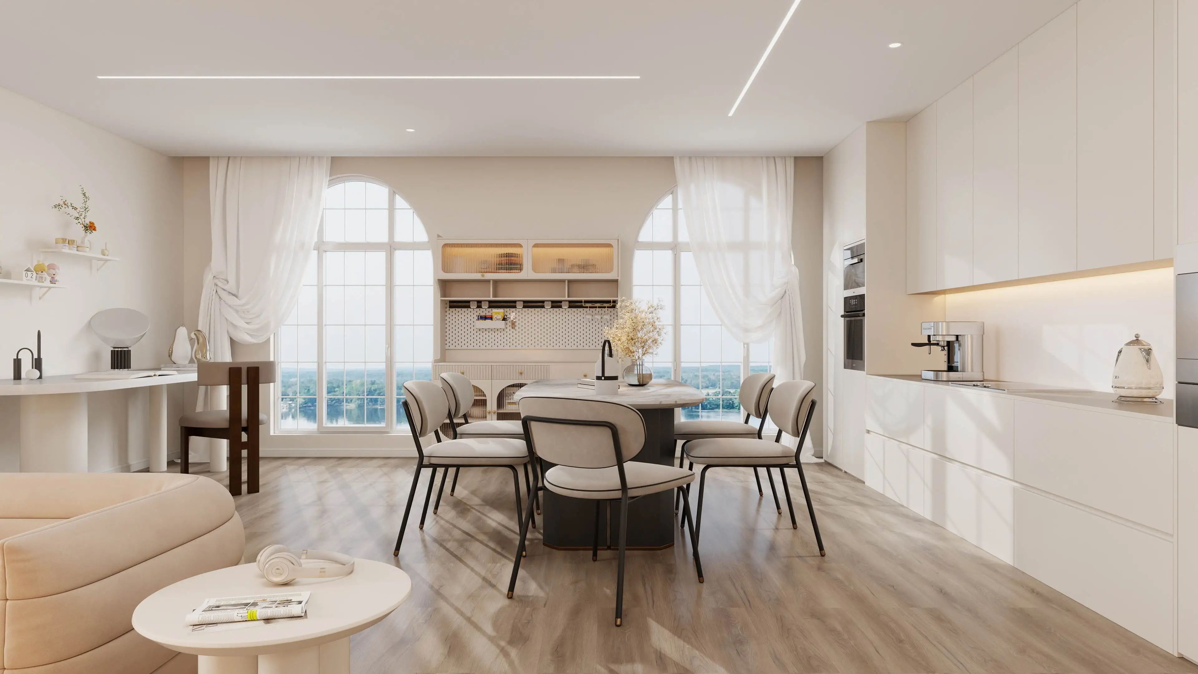 French Style and Modern Minimalism Residence dining-room