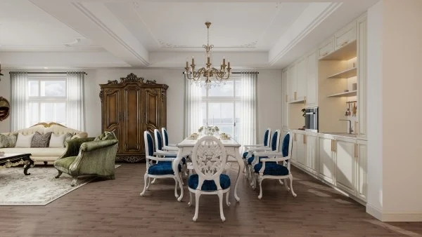 Luxurious and Elegant Home Space in French Style dining-room