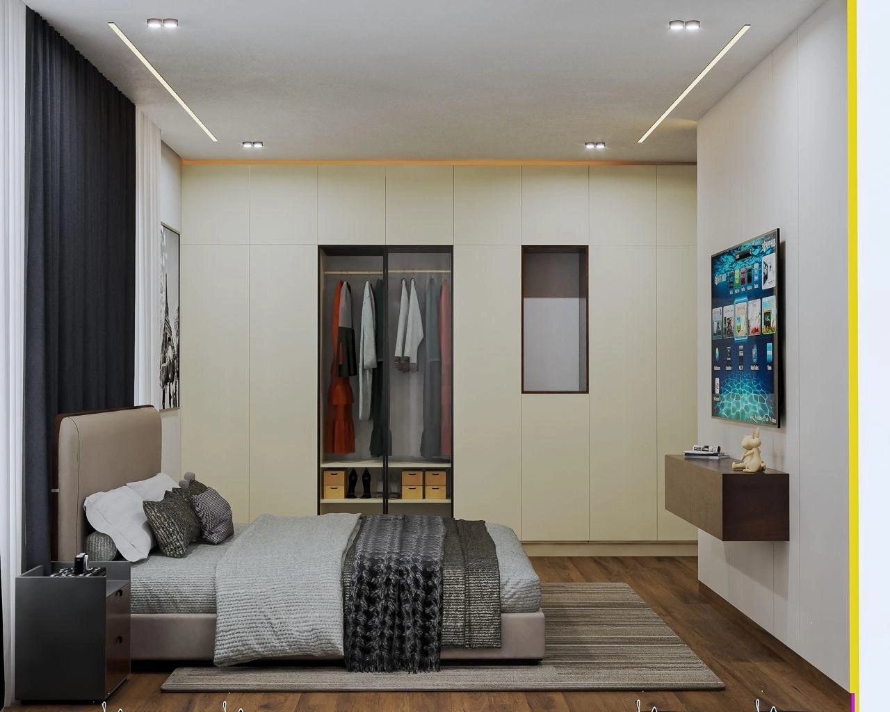 Minimalism Bedroom 3D Render Bedroom 1