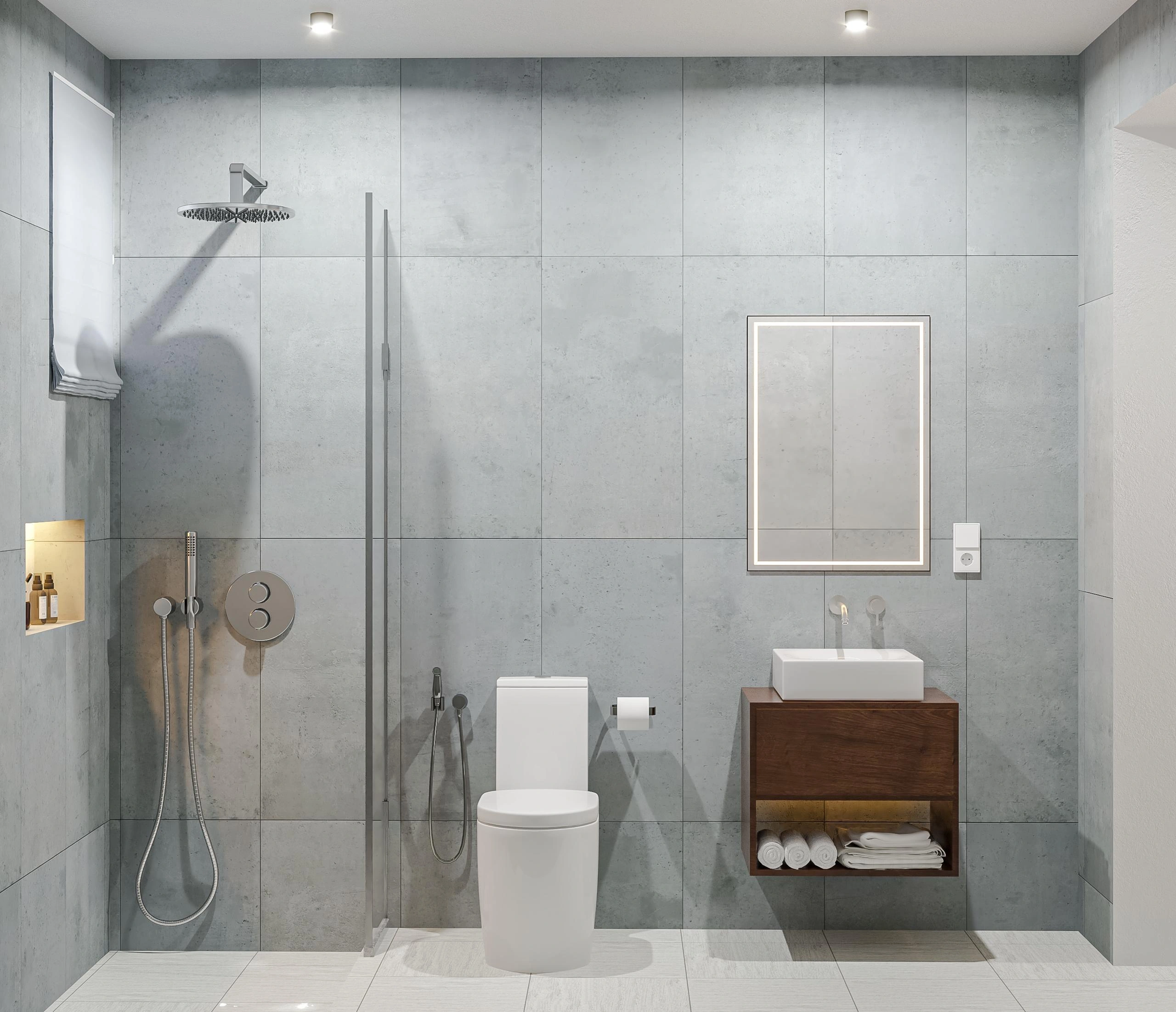 Minimalist Nordic-Inspired Bedroom Bathroom 1