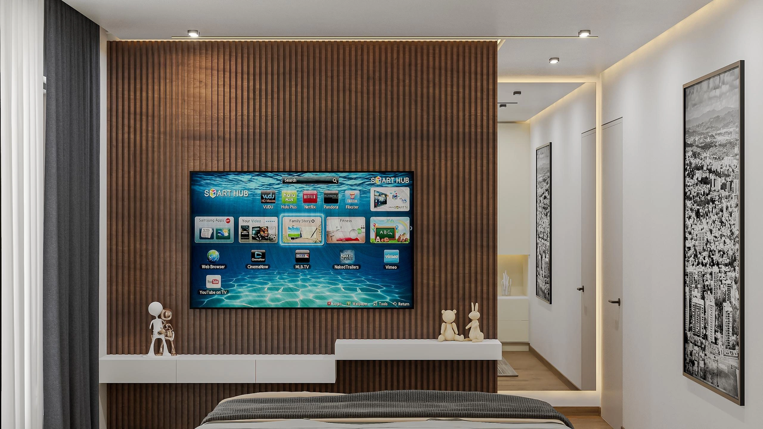 Minimalism Bedroom 3D Render Bedroom 4