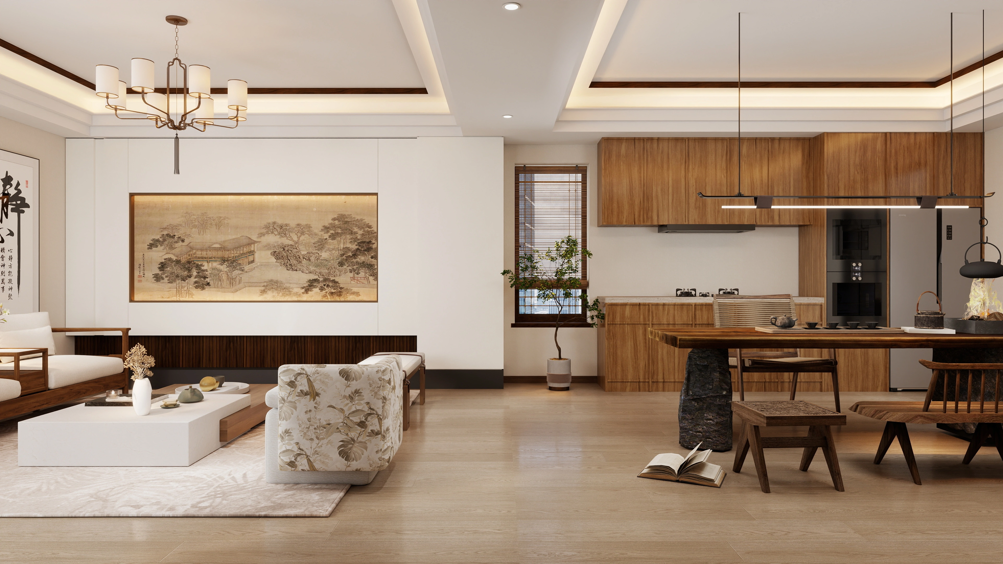 Elegance of New Chinese Style, Poetic Home Space Living room 3