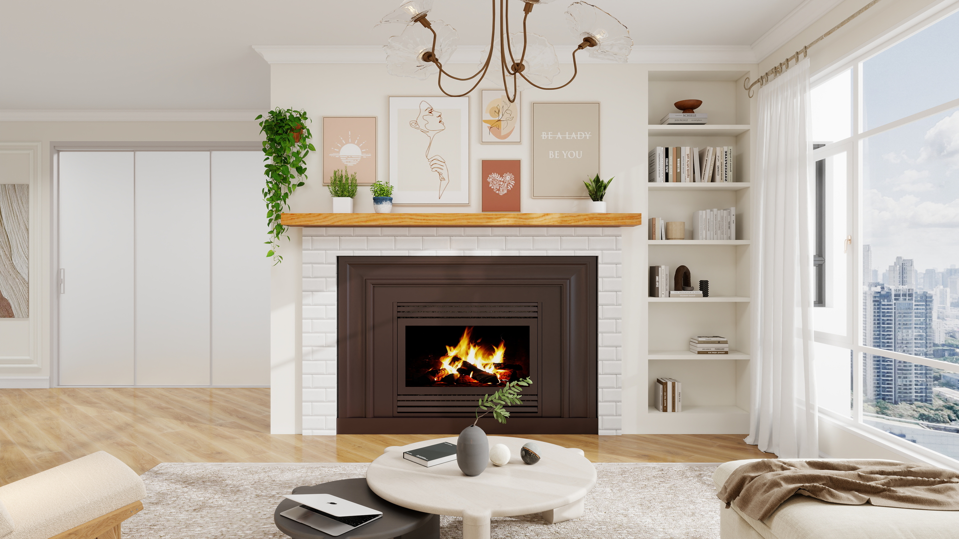 Cream-Style Soft Warm Texture Space Series Living room 3