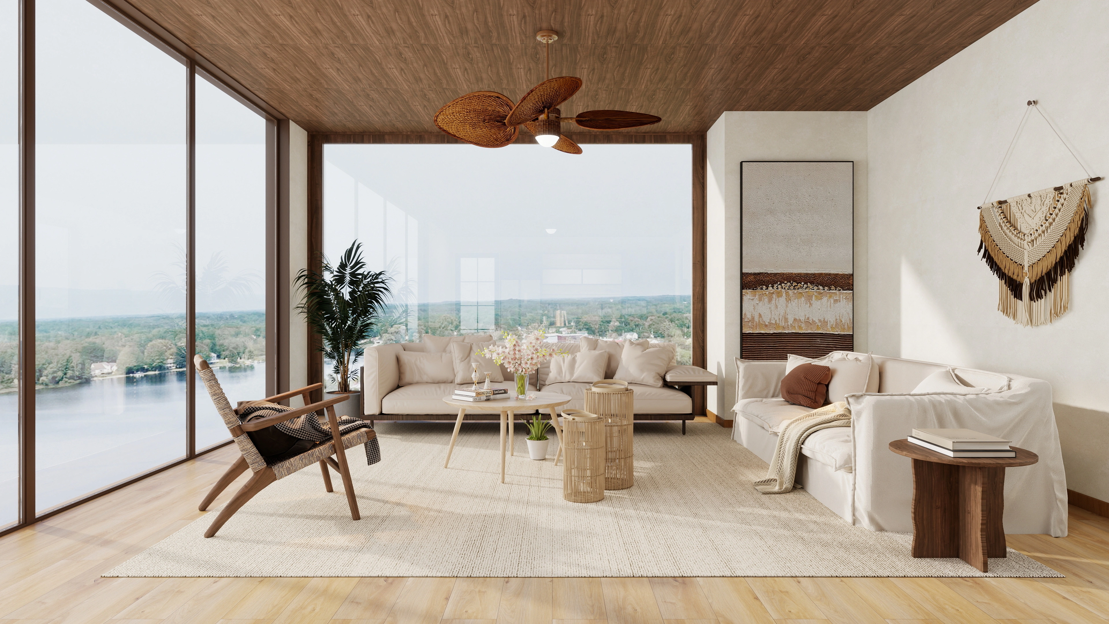 Natural Dwelling, Simple and Warm Home Space