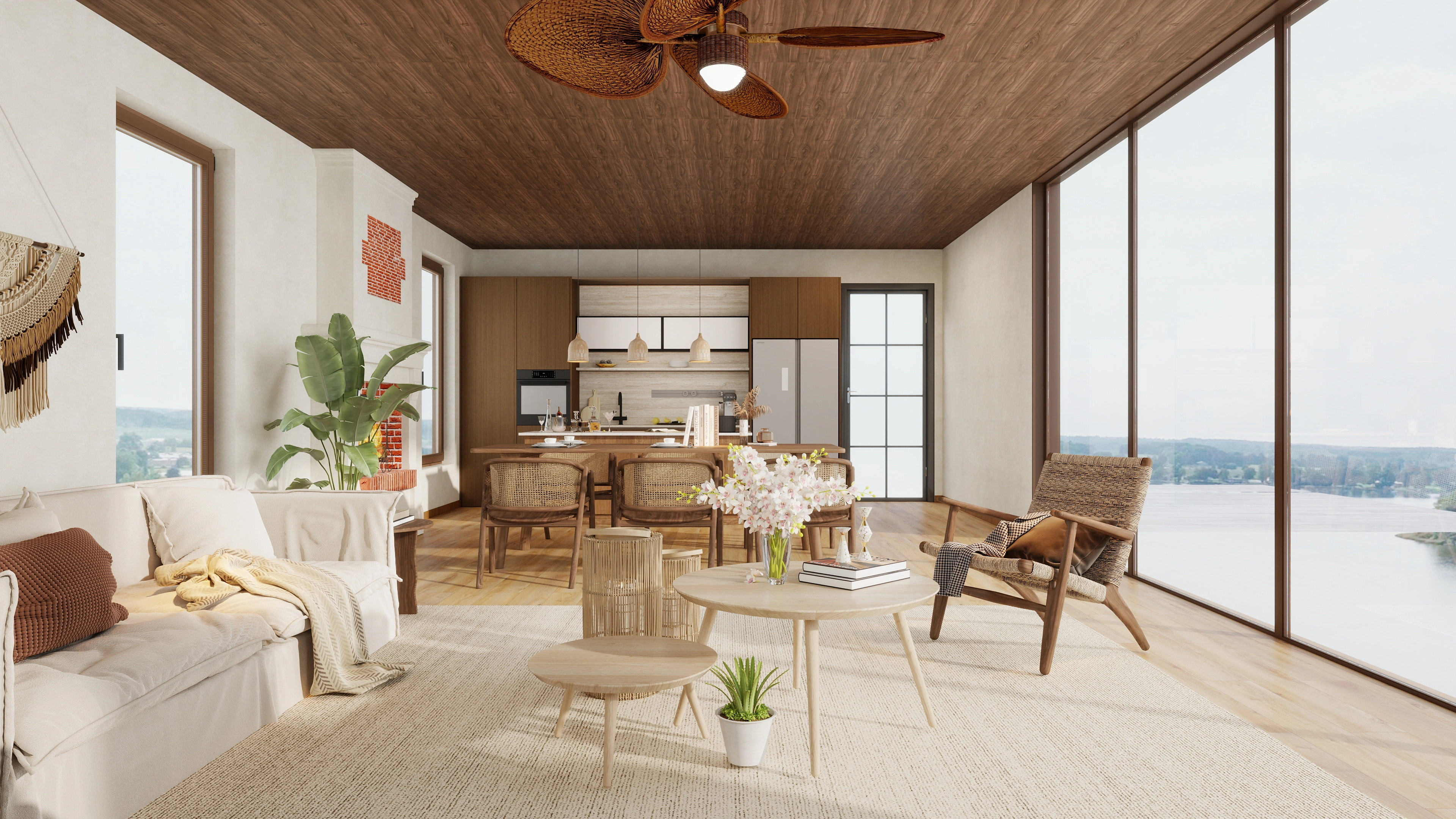 Natural Dwelling, Simple and Warm Home Space Living room 2