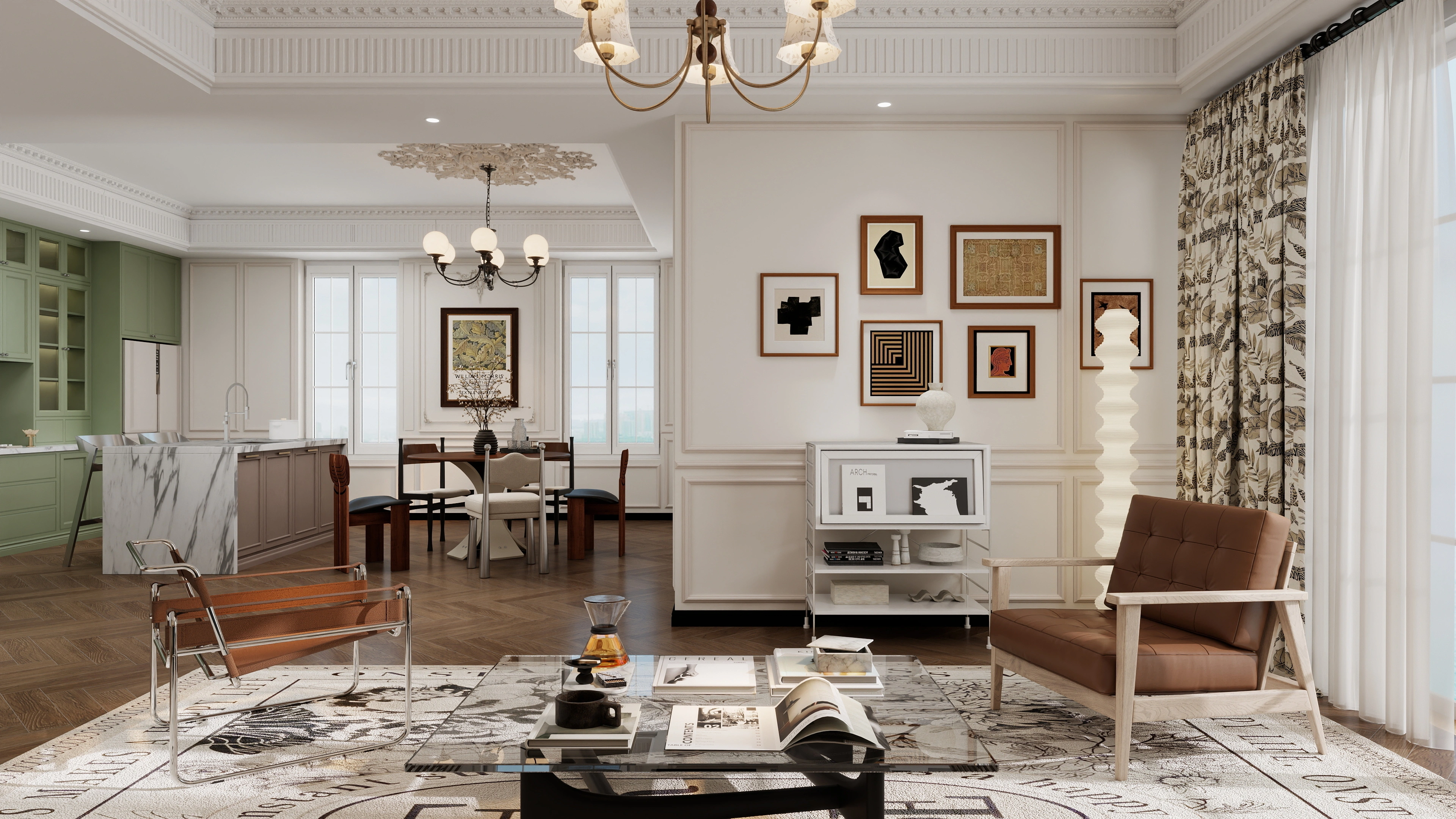 Harmonious Coordination of Retro and Exquisiteness Living room 2