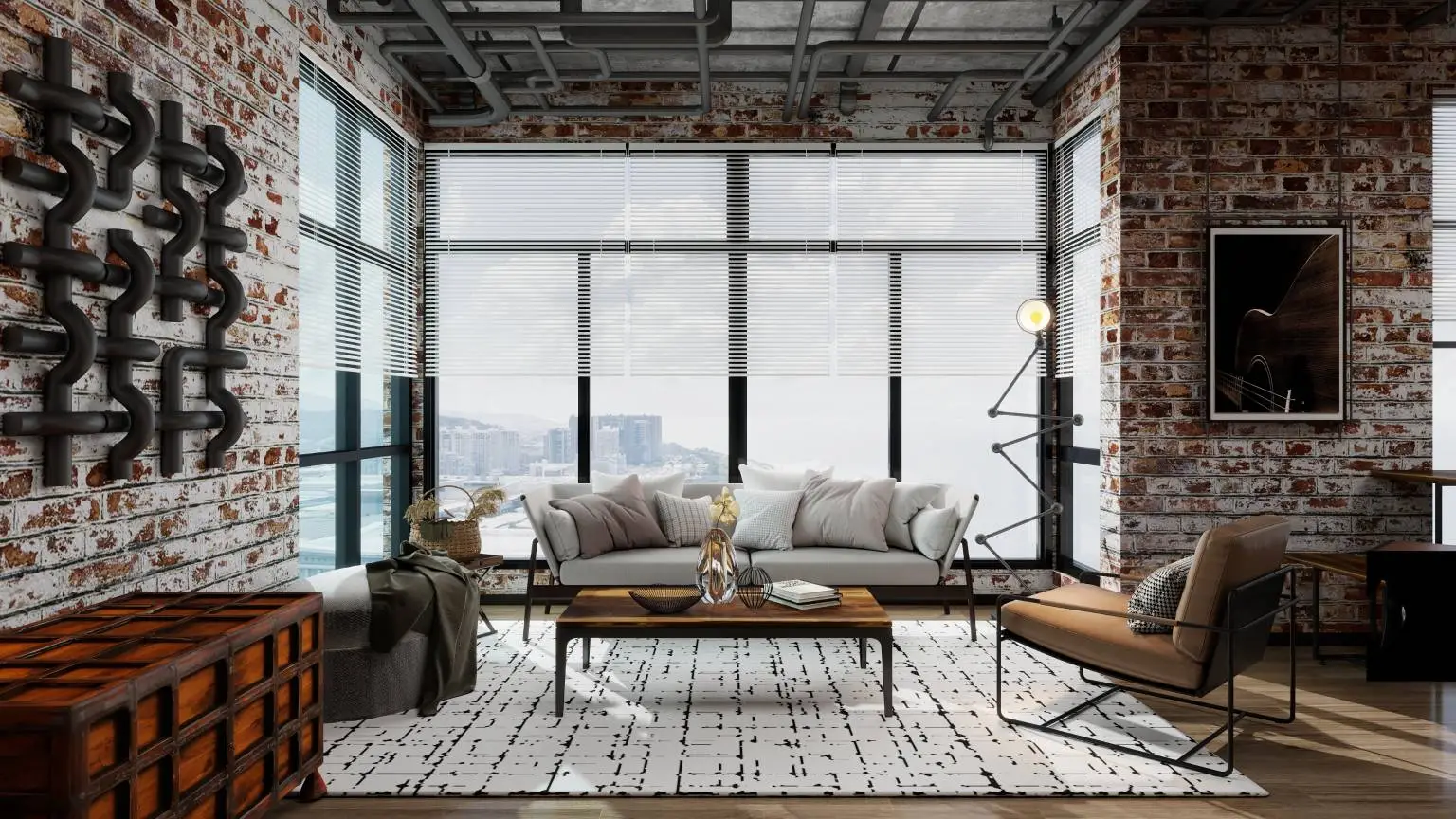 A Trendy Home of Retro and Personalit living-room