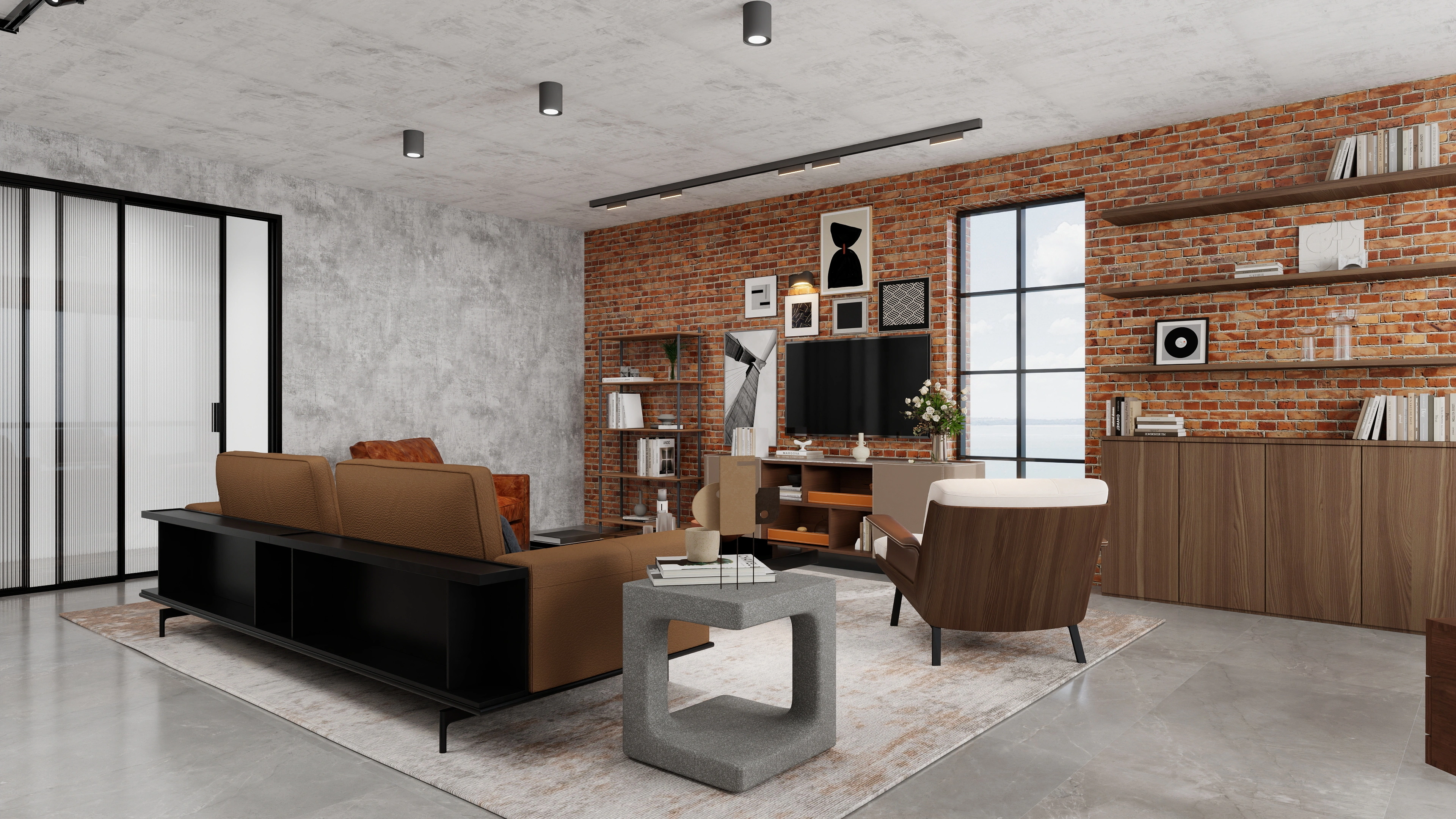 Industrial Exquisiteness Trendy Home Space Living room 2