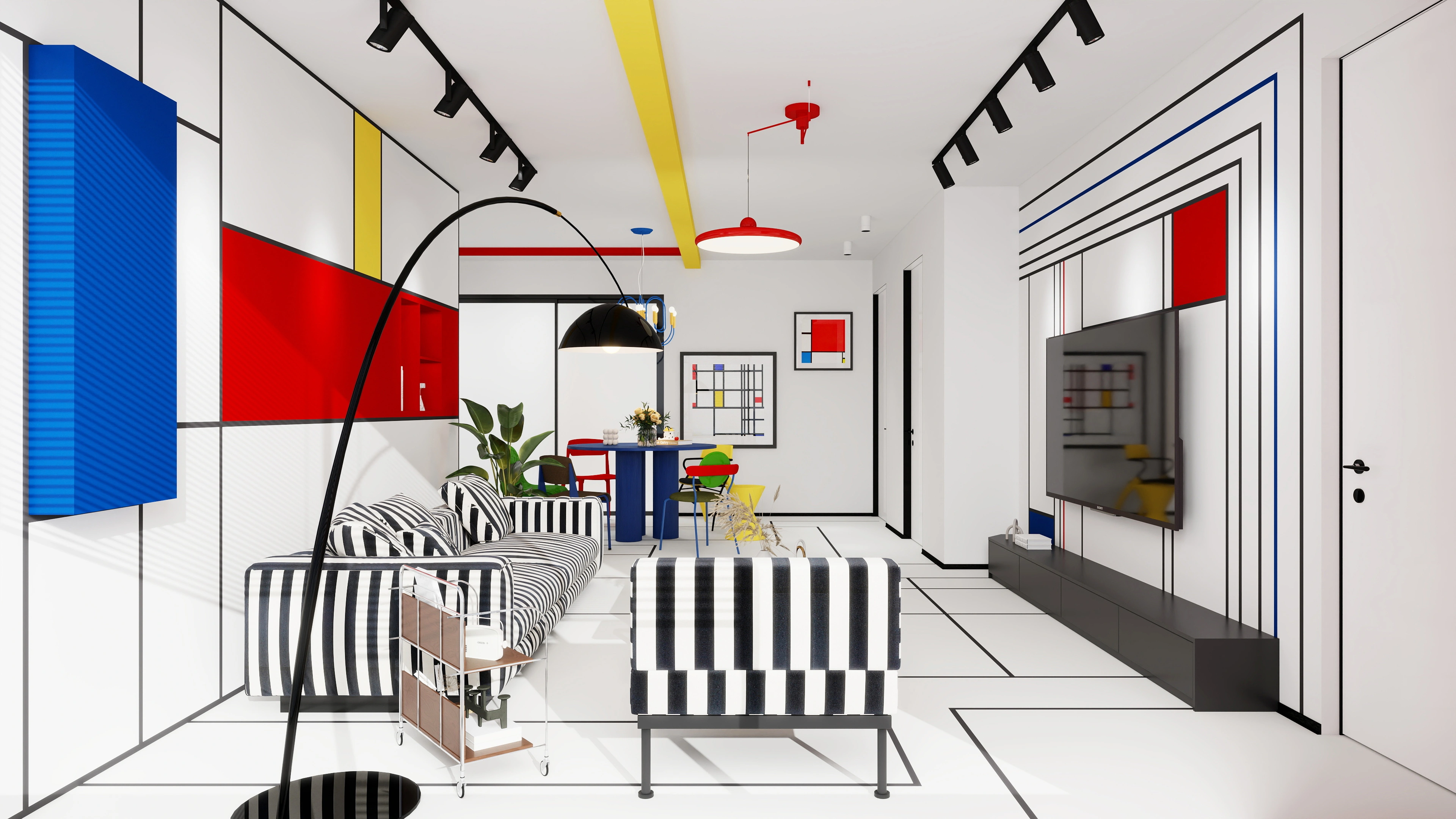 Mondrian Rhapsody Vibrant Habitat Living room 2