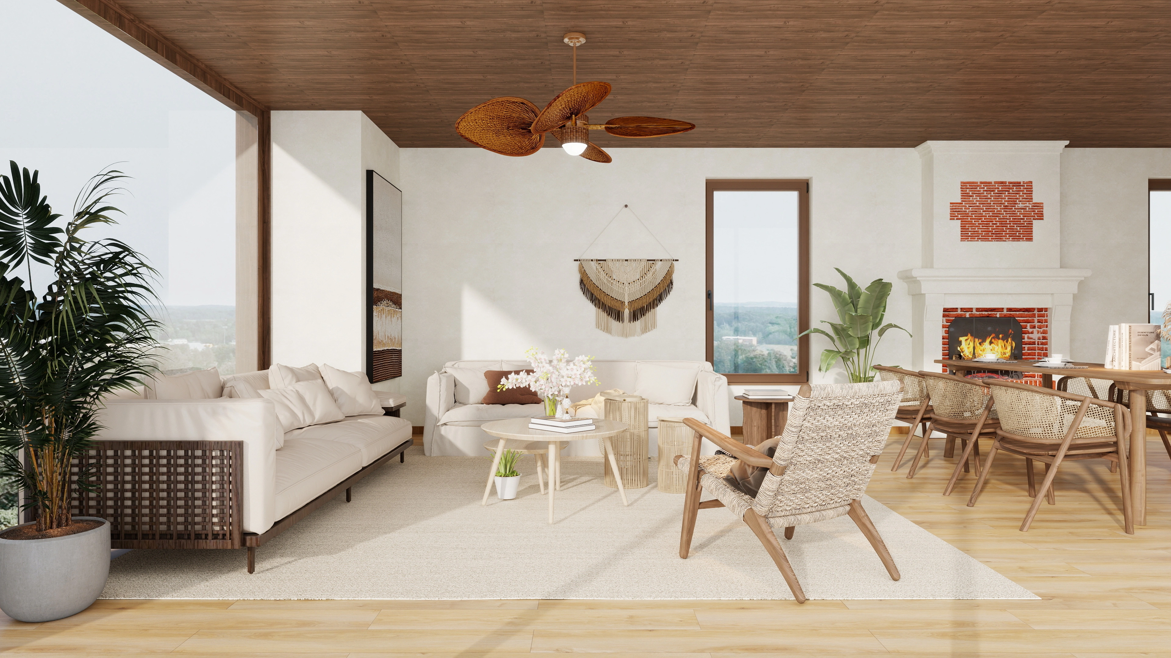 Natural Dwelling, Simple and Warm Home Space Living room 3