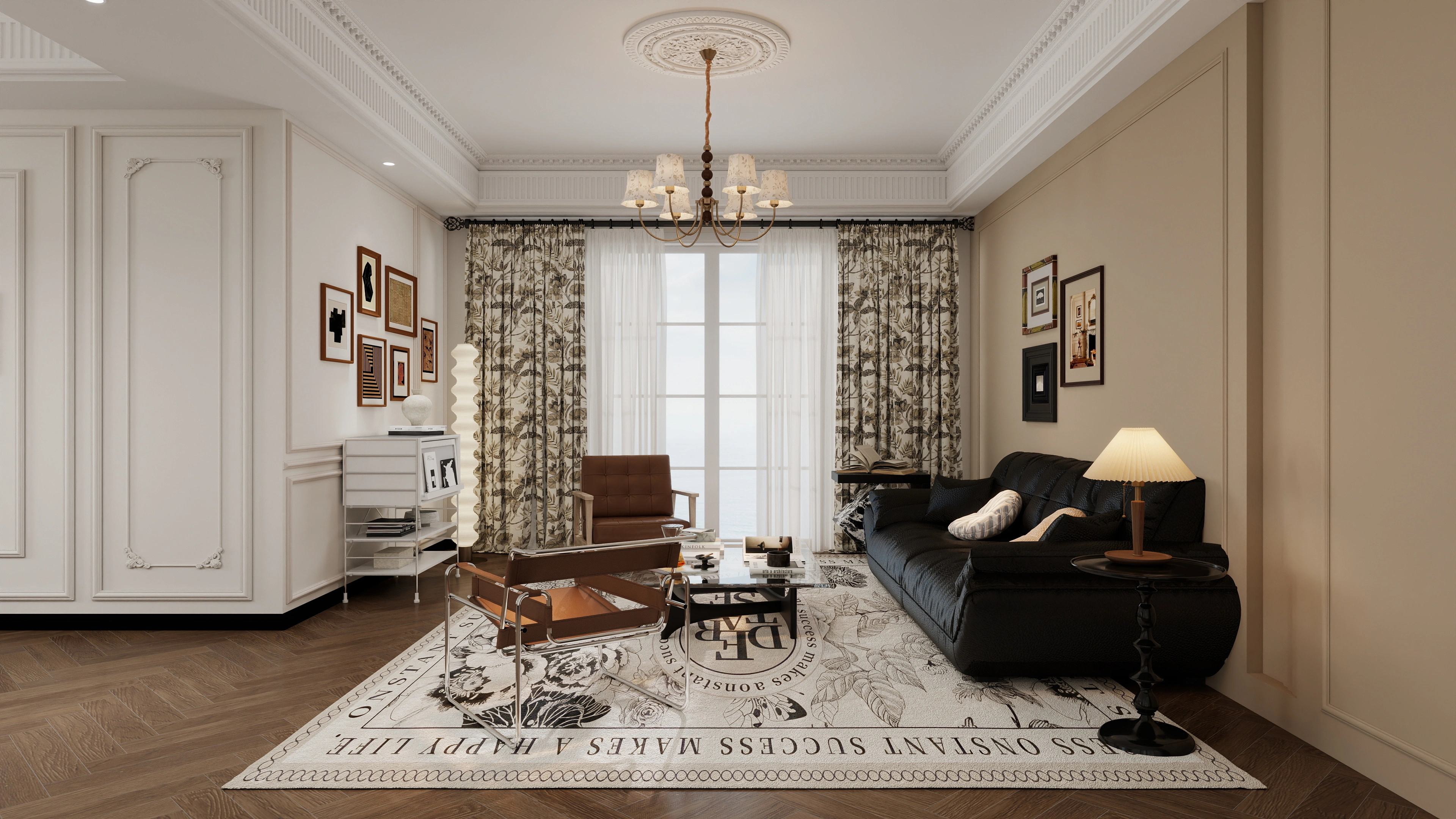 Harmonious Coordination of Retro and Exquisiteness Living room 3