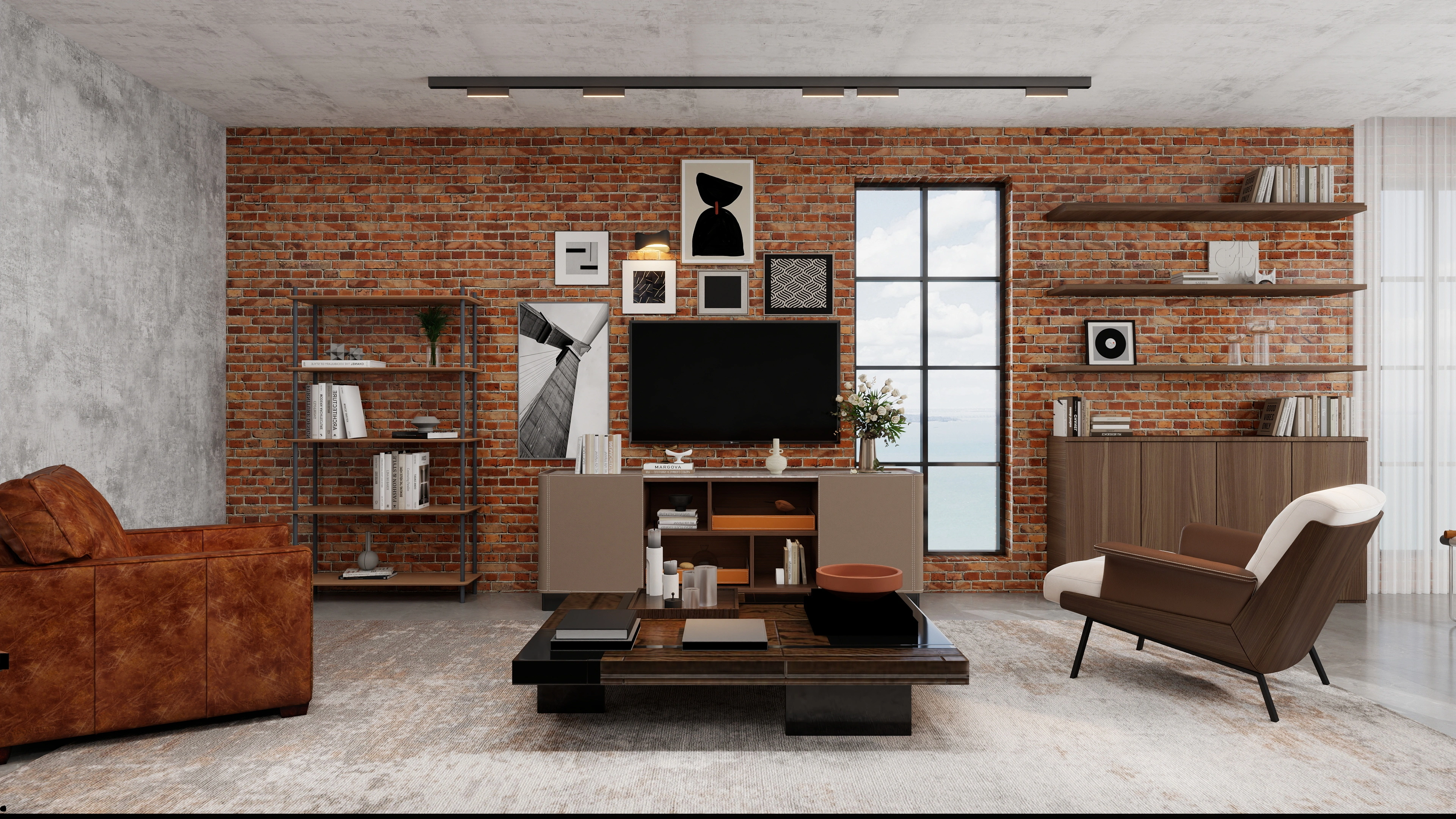 Industrial Exquisiteness Trendy Home Space Living room 4
