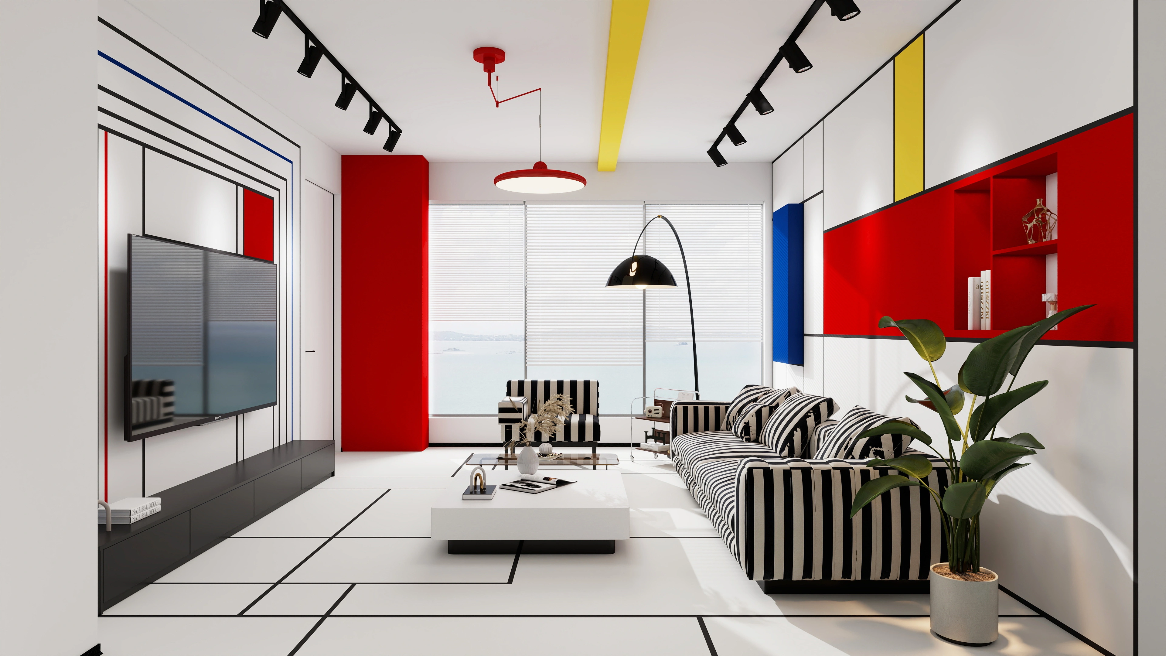 Mondrian Rhapsody Vibrant Habitat Living room 3