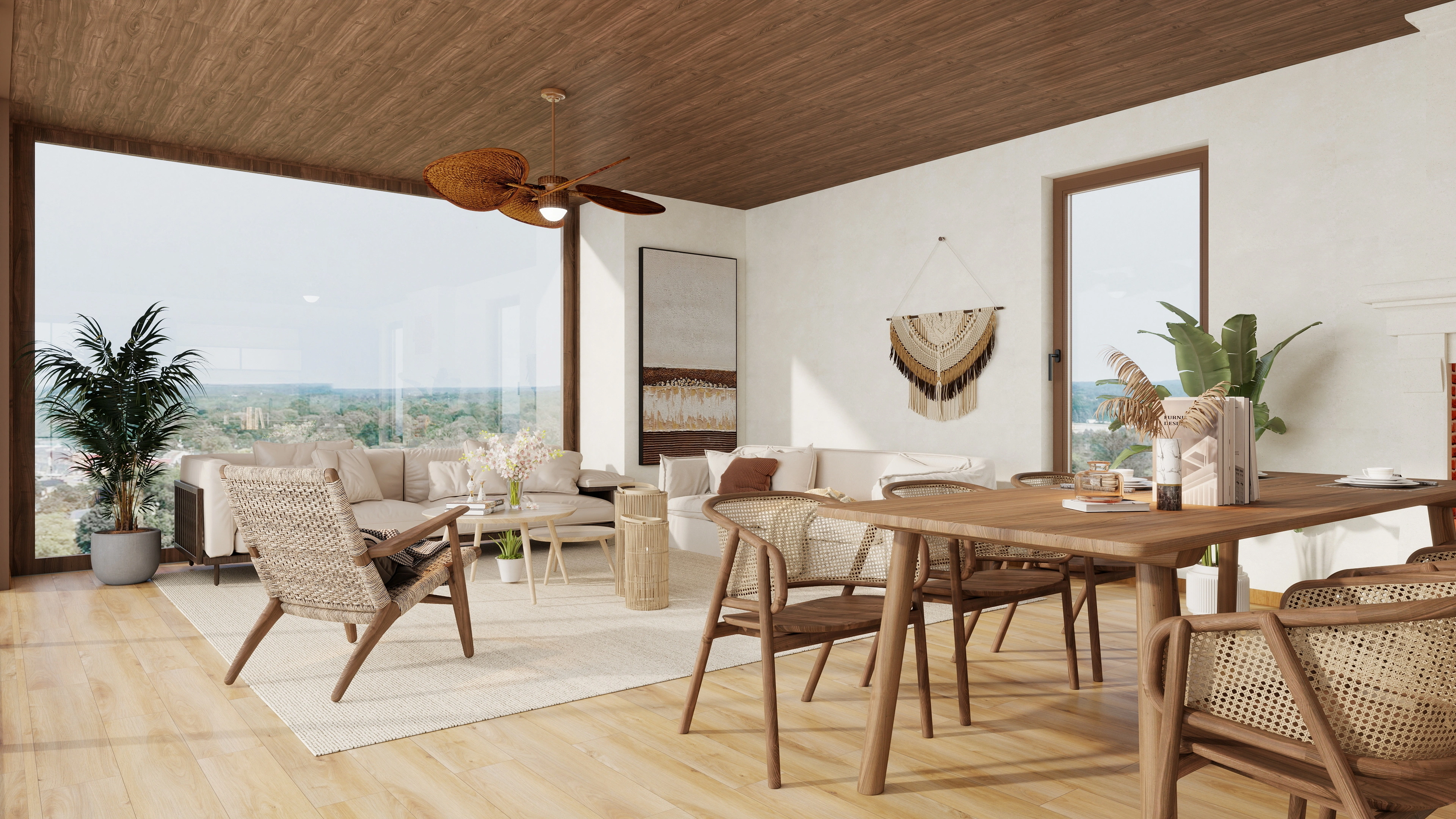 Natural Dwelling, Simple and Warm Home Space Living room 4