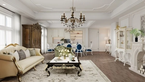 Luxurious and Elegant Home Space in French Style living-room