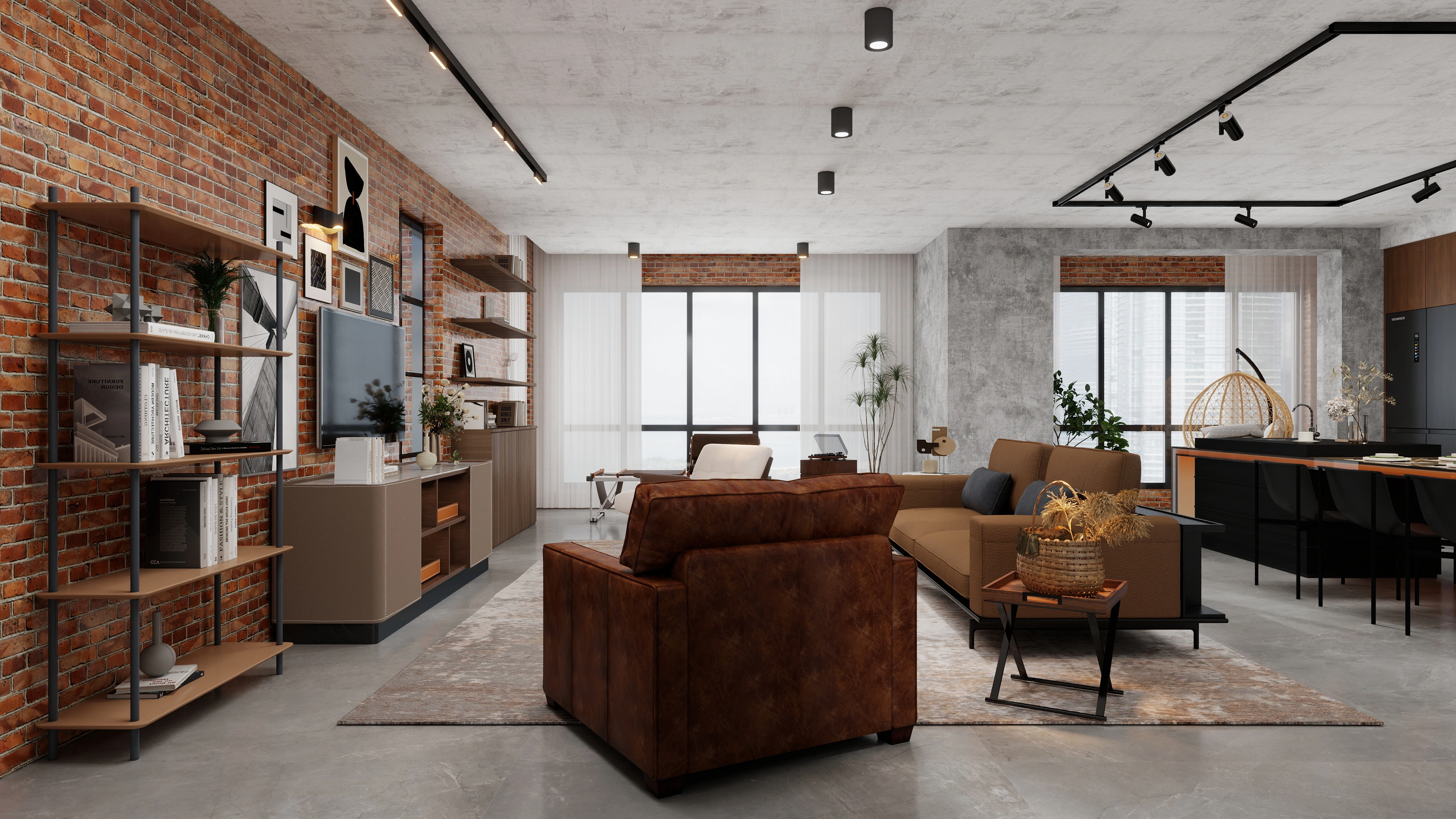 Industrial Exquisiteness Trendy Home Space Living room 3