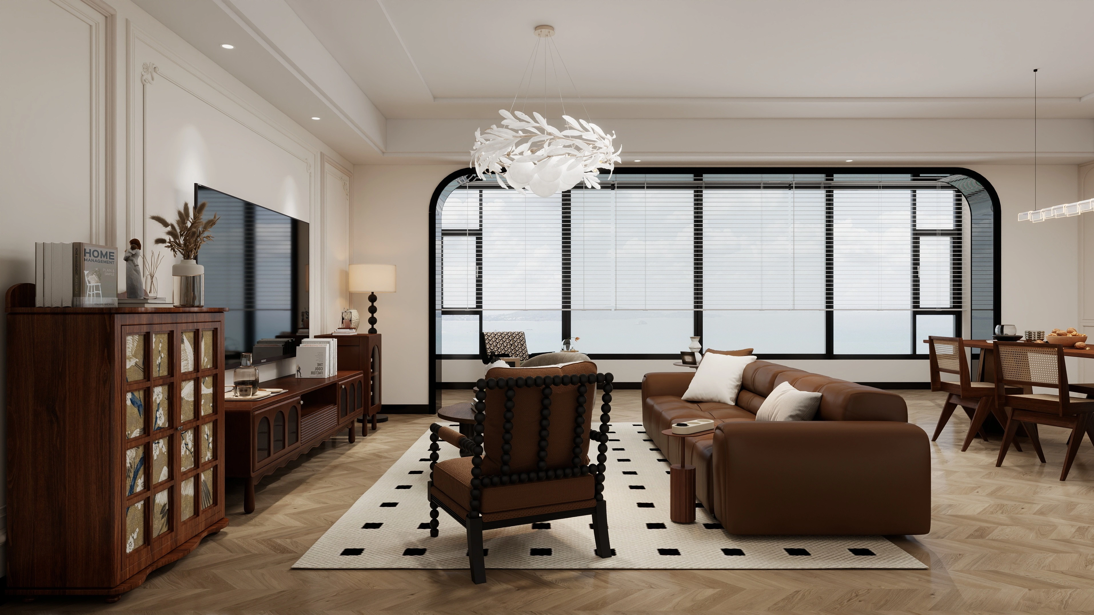 French Retro and Luxury Elegant Residence Living room 2