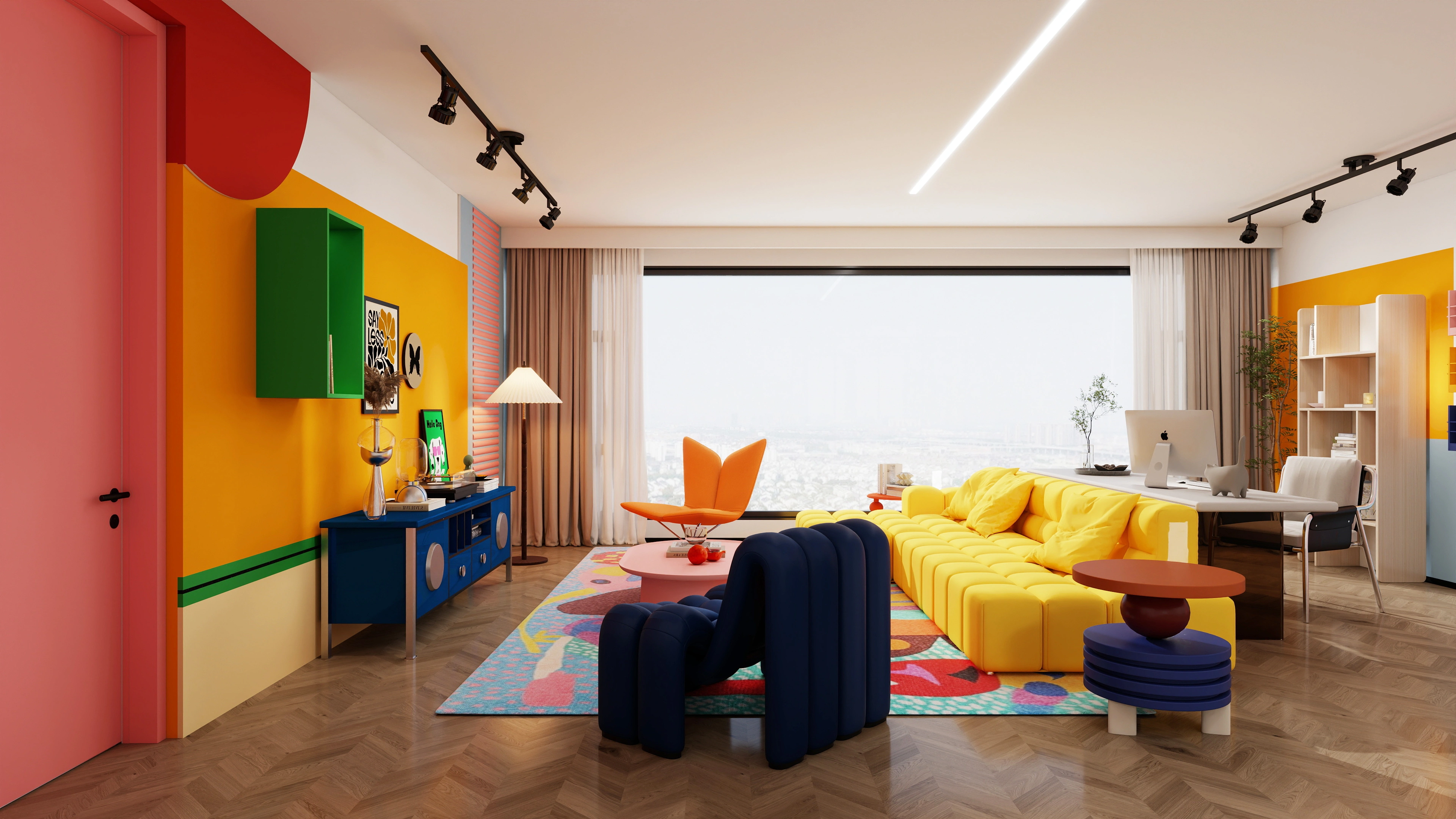 Color-Collision Dopamine Playful Daily Life Living room 4