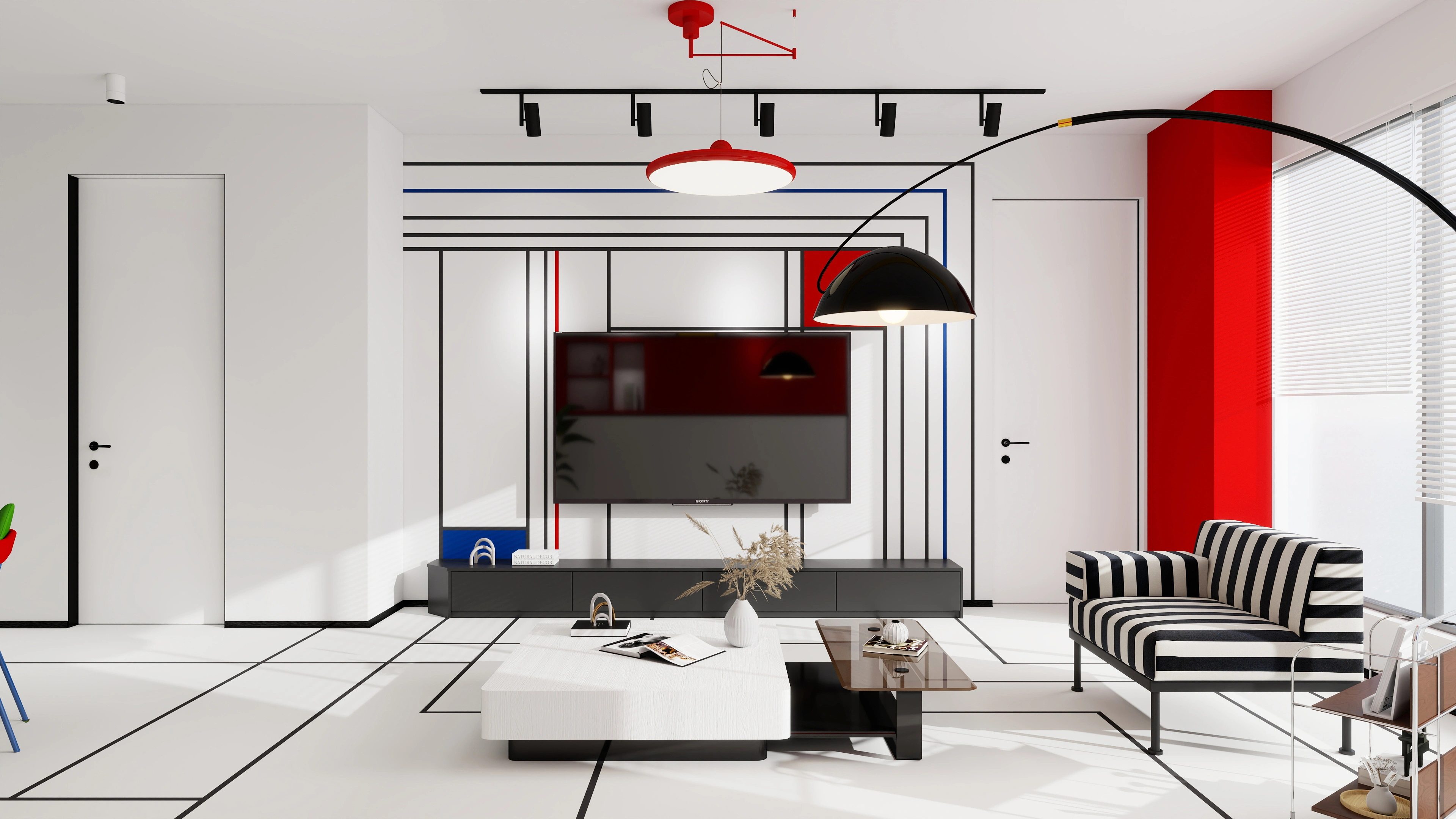 Mondrian Rhapsody Vibrant Habitat Living room 4